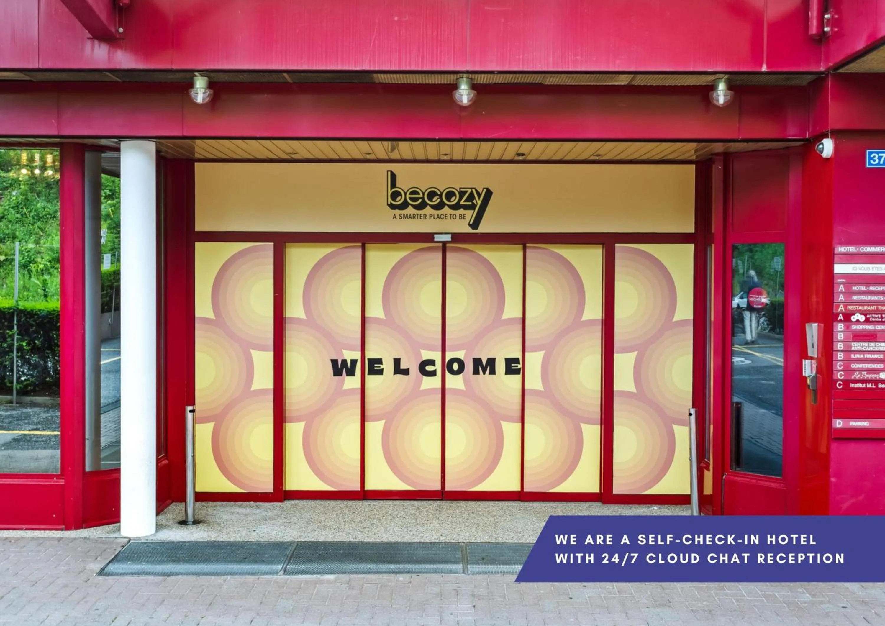 Facade/entrance in becozy Au Parc Retro Edition Self-Check-In Rooms & Studios Fribourg