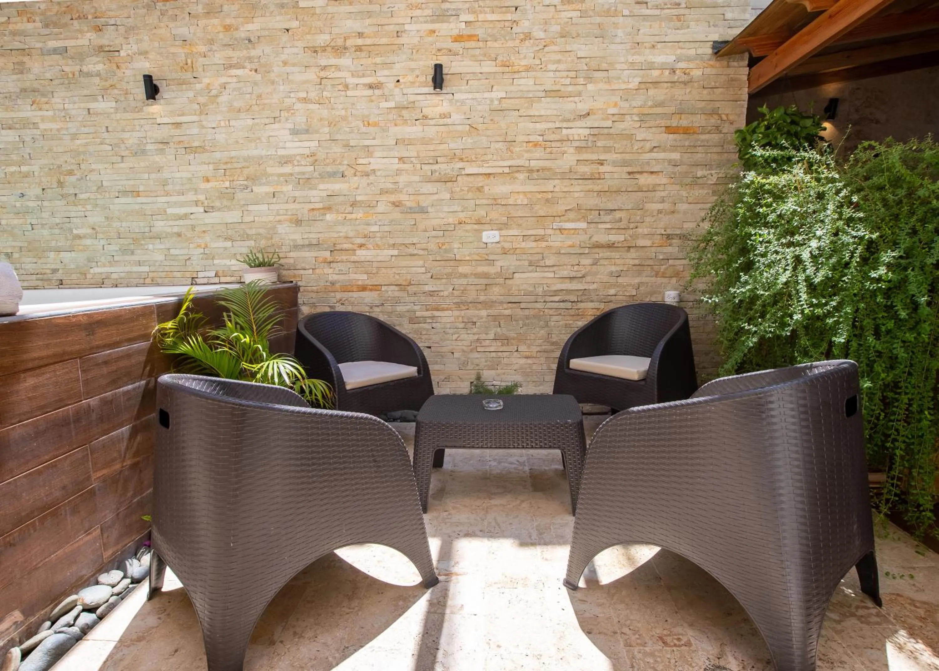 Patio in Central 1bd and Bth with common Picuzzi