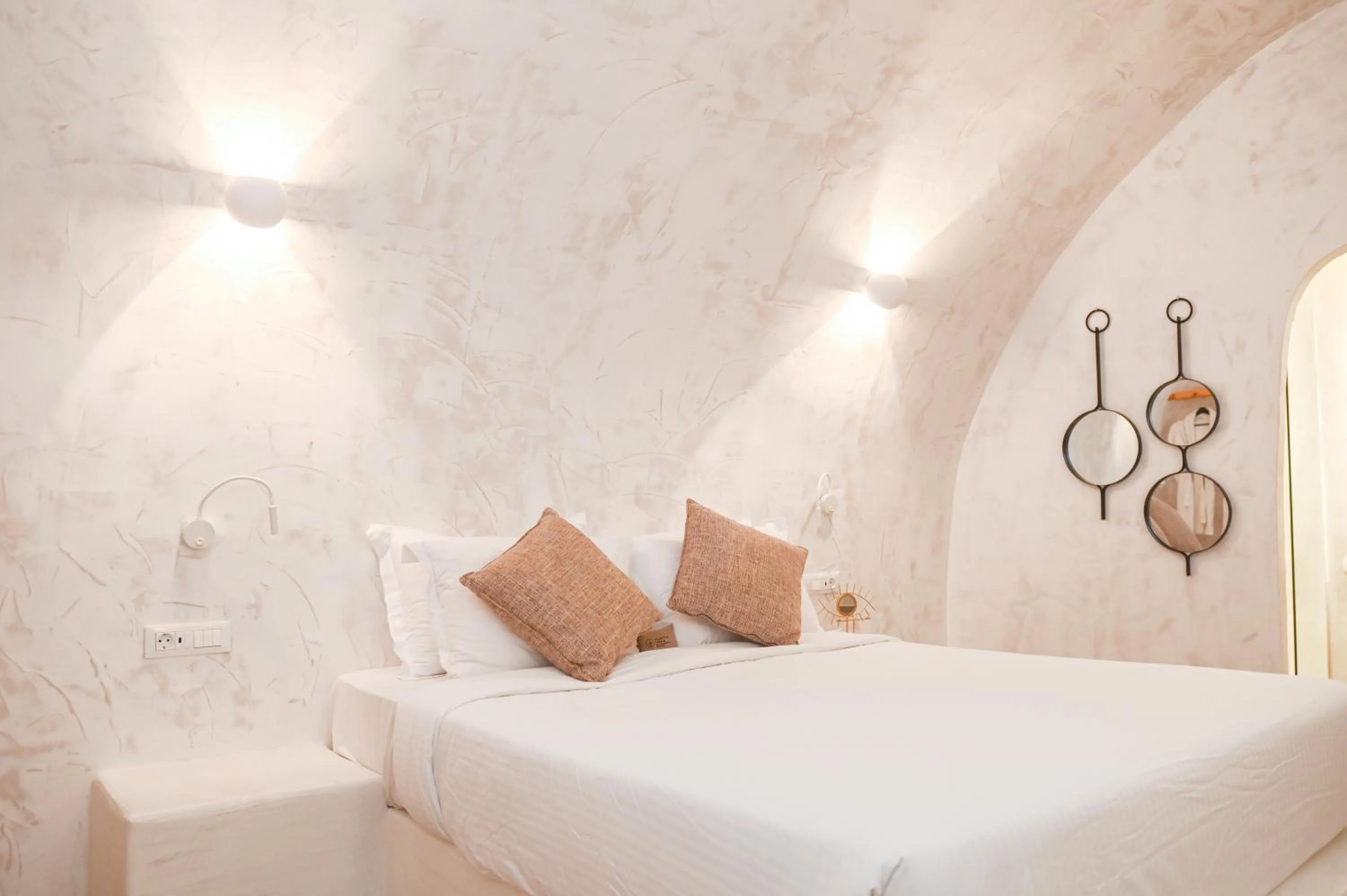Bed in White Curves Santorini
