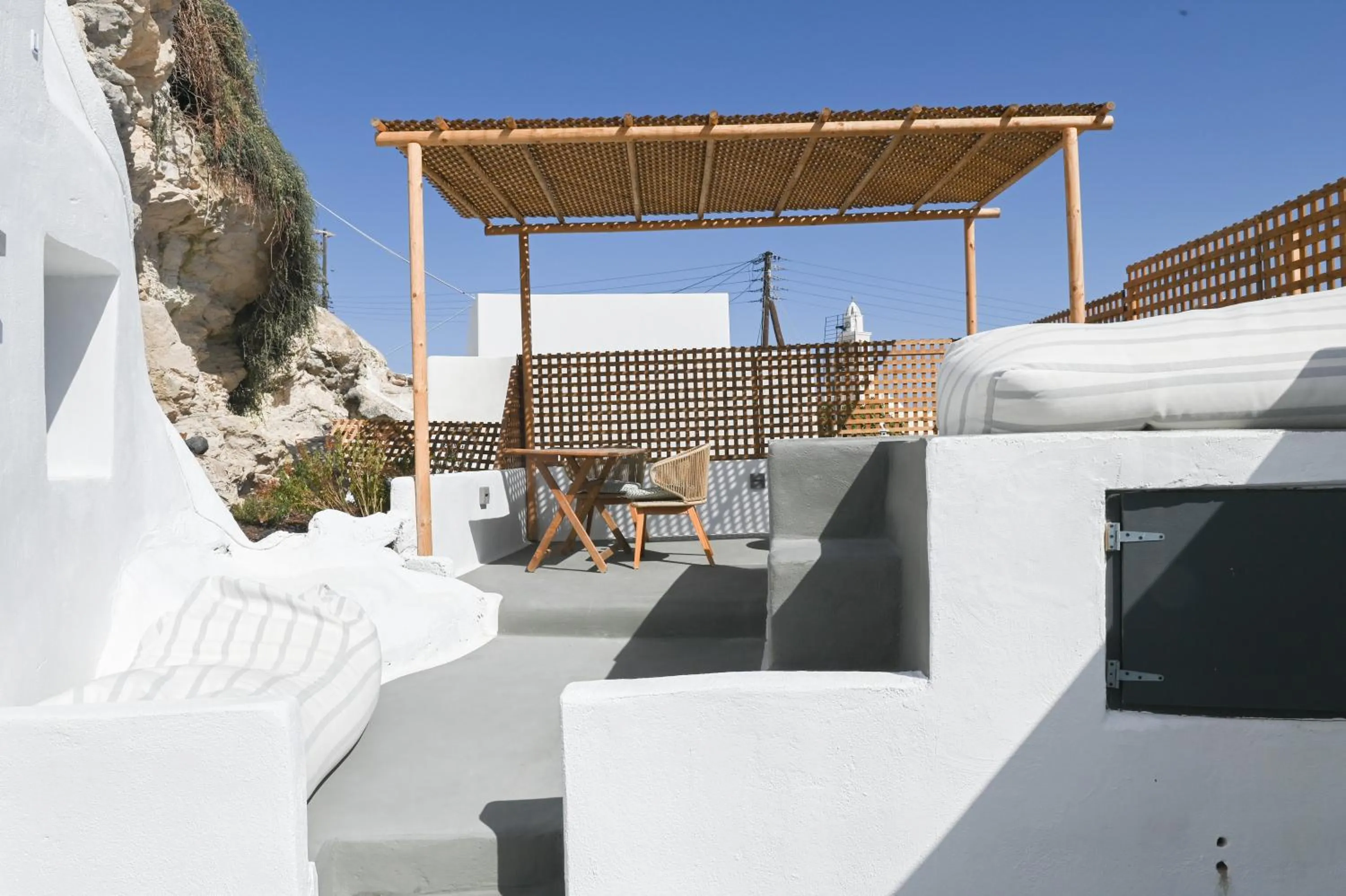 Patio in White Curves Santorini