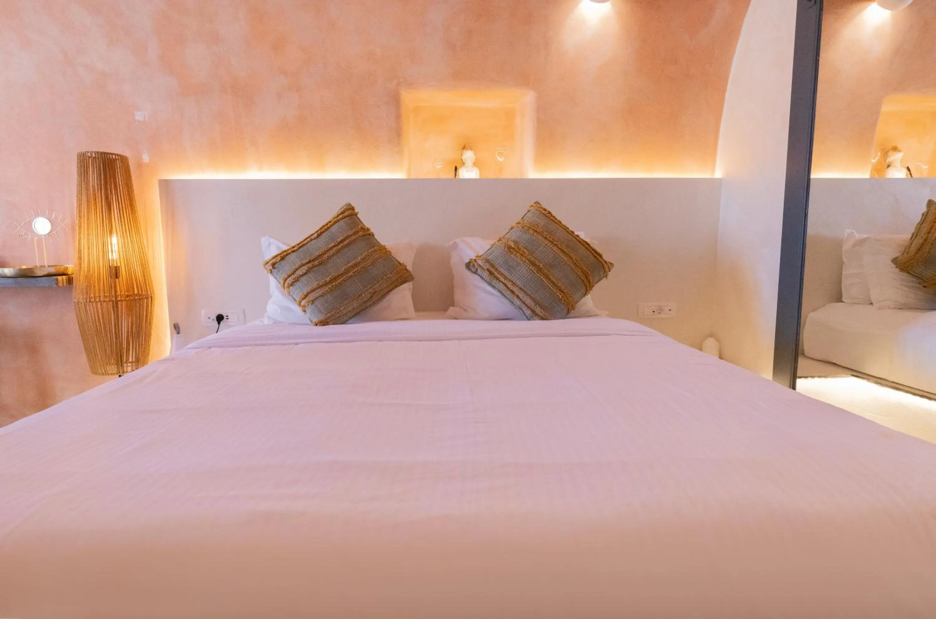 Bed in White Curves Santorini