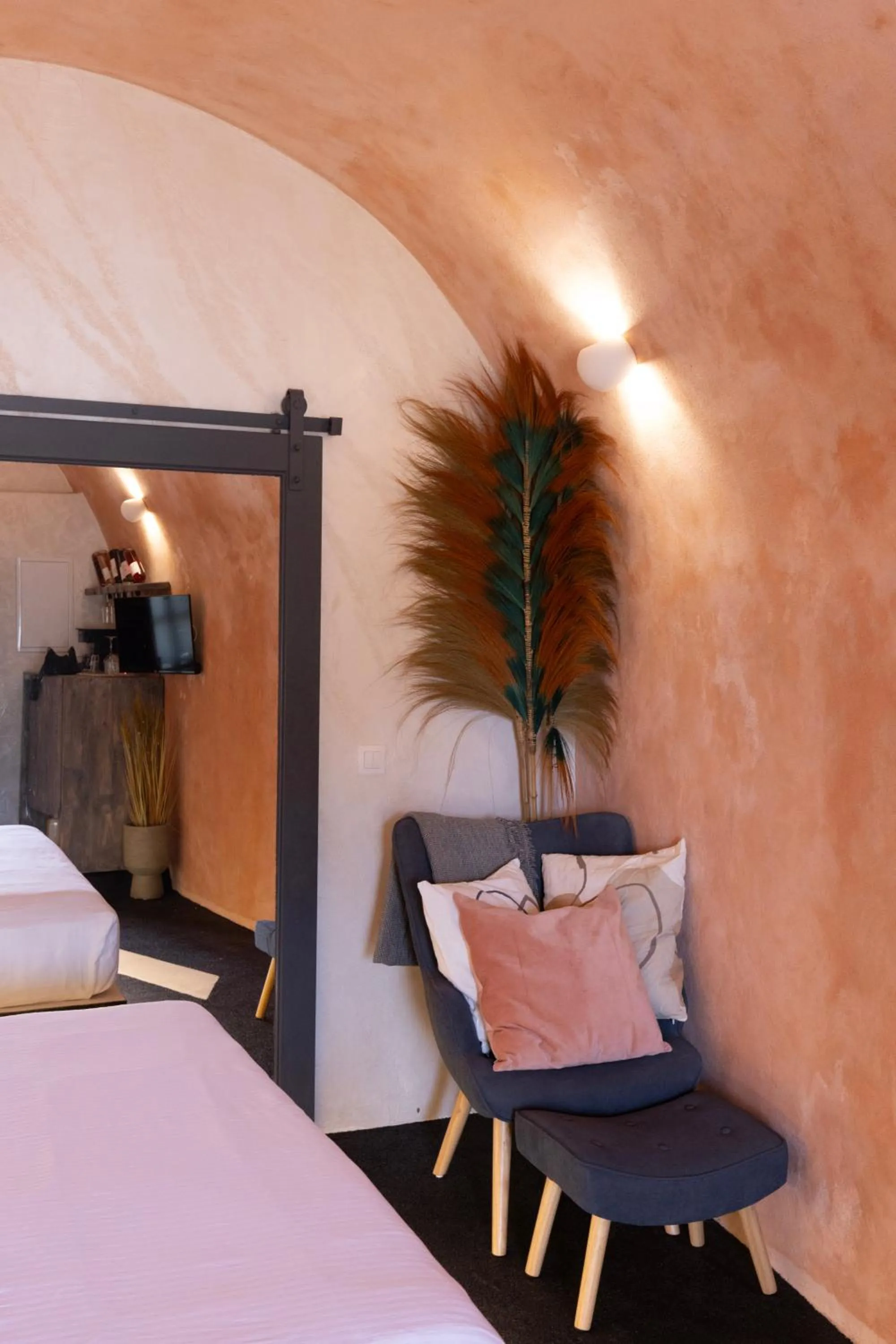 Bed in White Curves Santorini