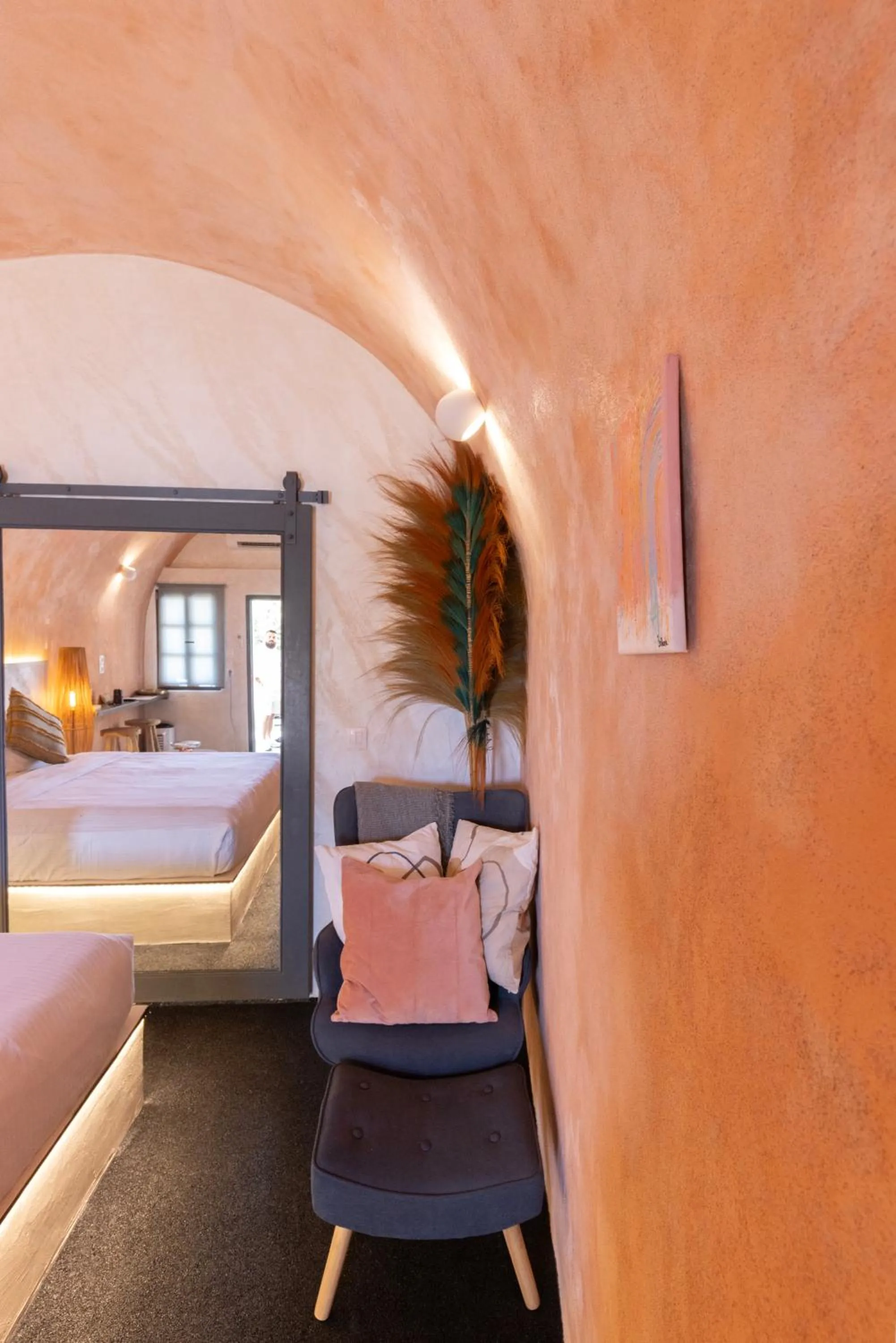 Bed in White Curves Santorini
