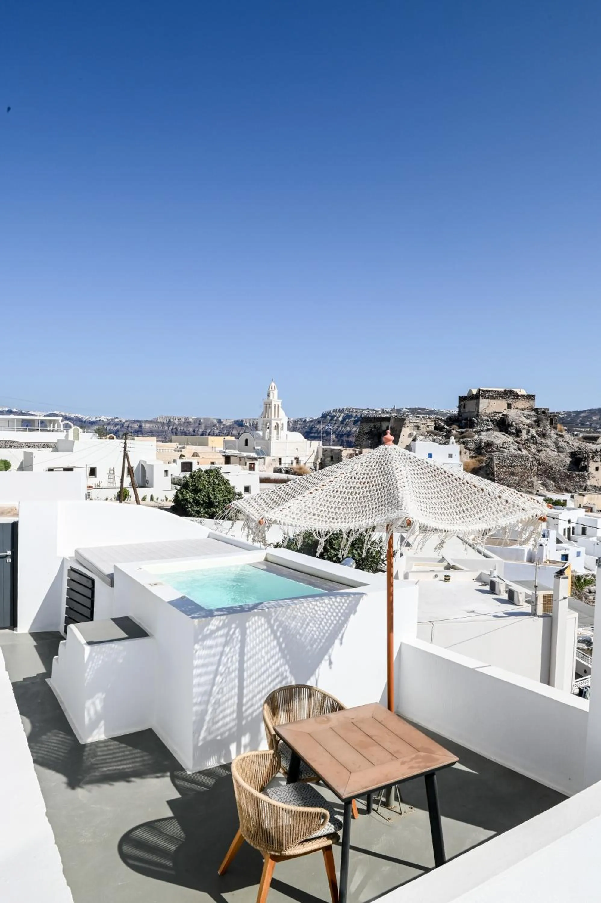 Seating area in White Curves Santorini