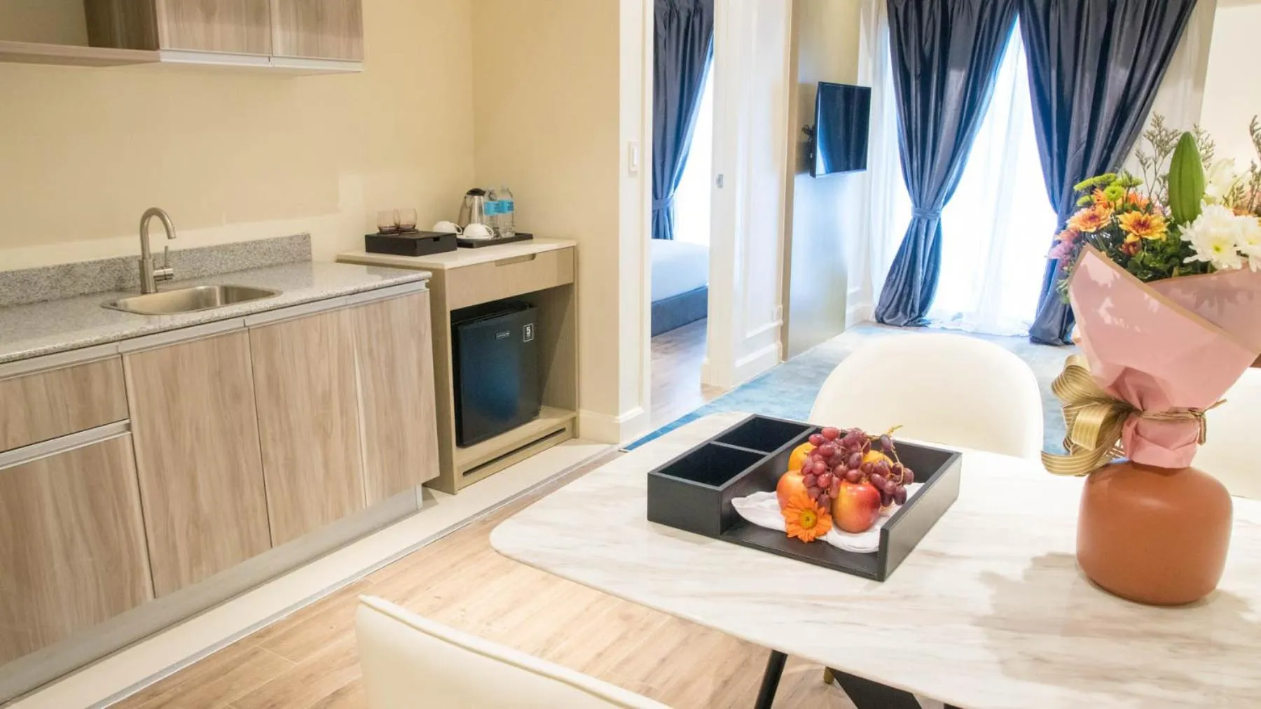 Bed in Noble Cebu Hotel