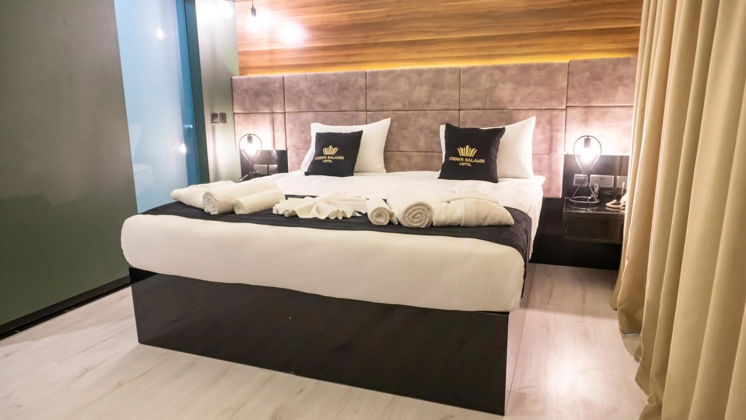 Bed in Crown Salamis Hotel