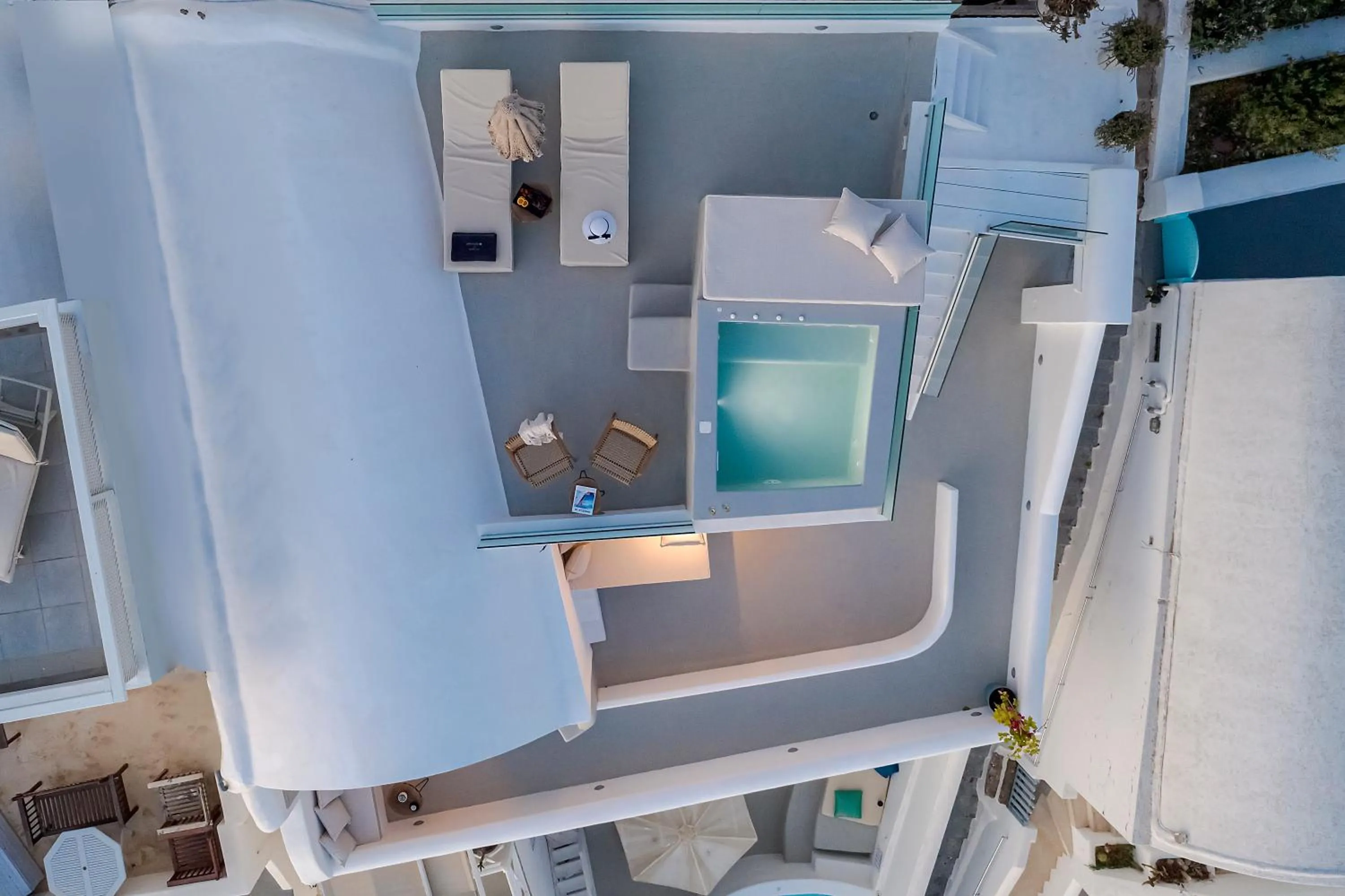 Bird's eye view in Kaleidoscope Imerovigli Suites