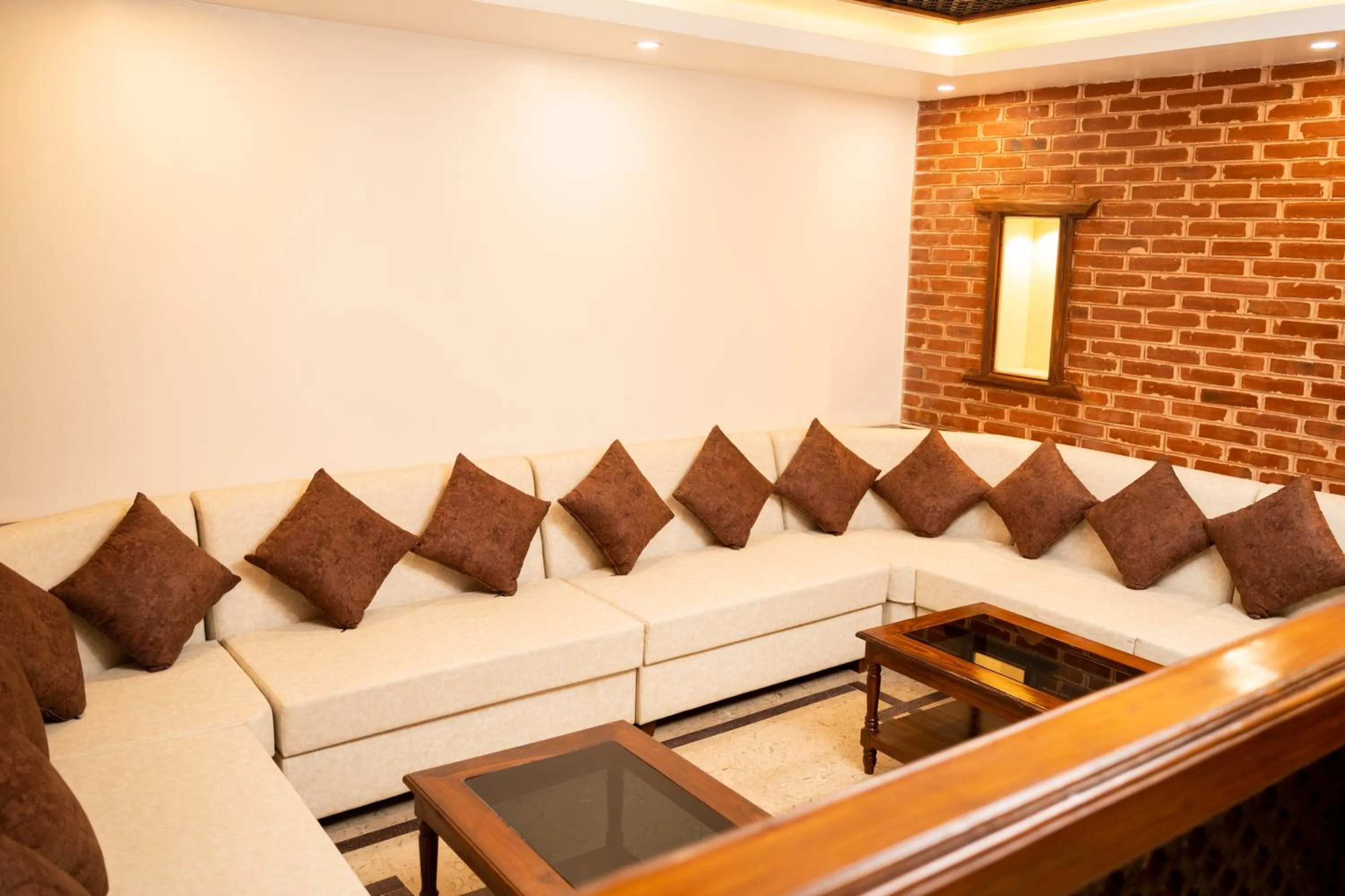 Seating area in Hotel Kailash Kutee