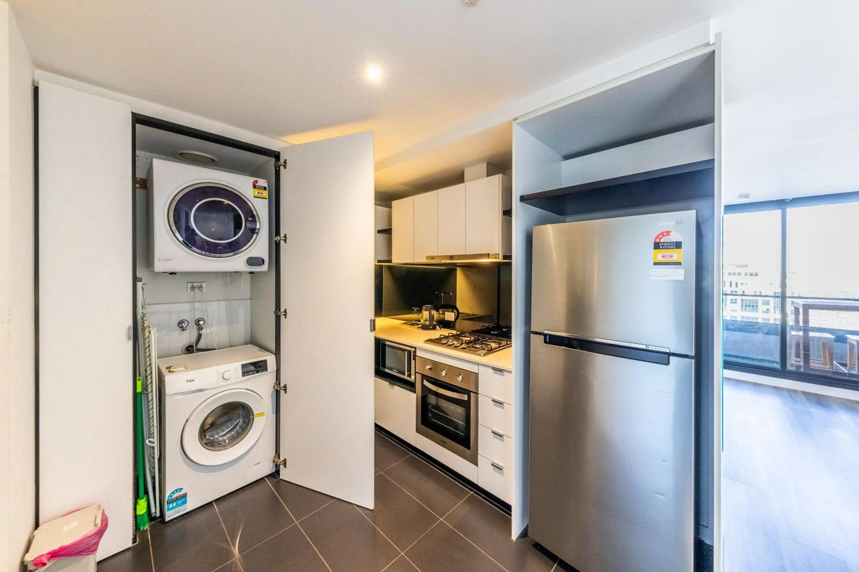 laundry in Aura2107, CBD Entire 2 Bedroom Apartment with Balcony and Stunning Yarra River Views