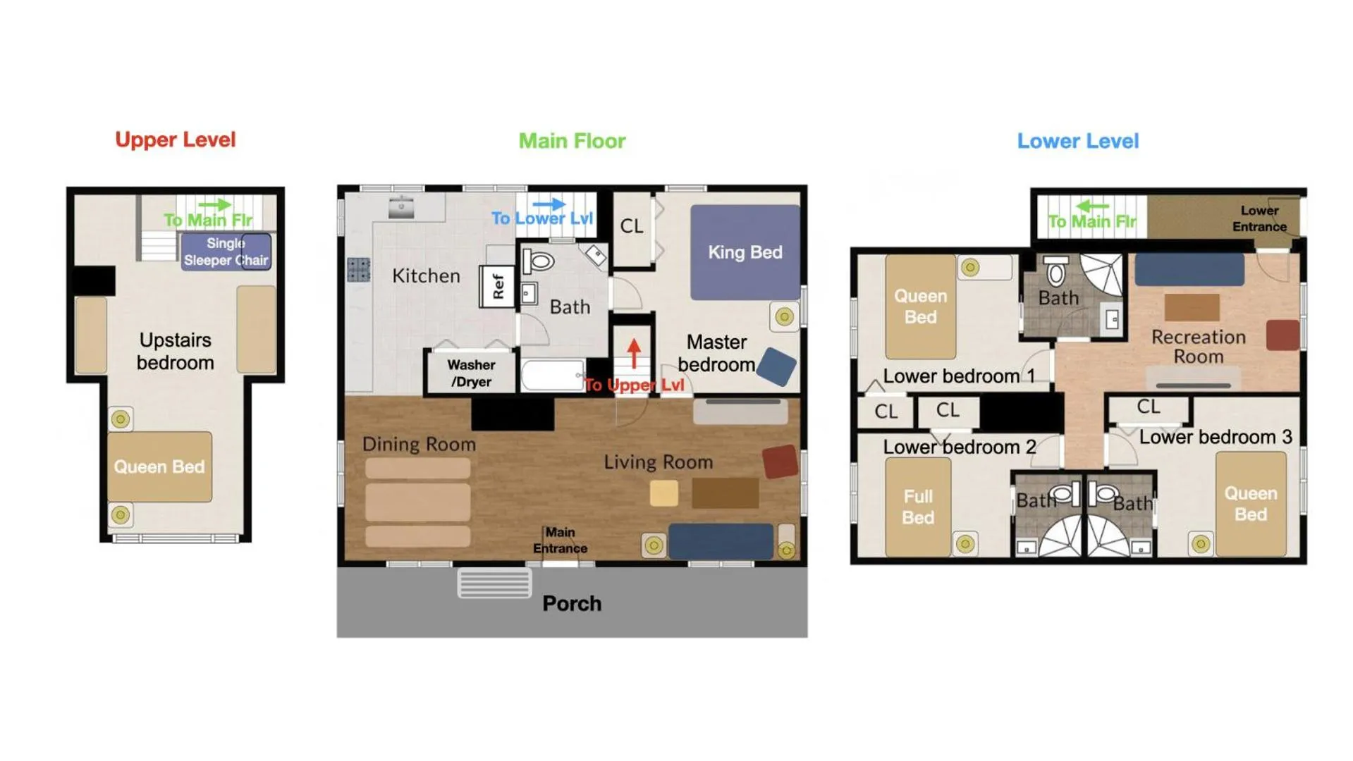 Floor plan in Upgraded Home with 5 BR 4 Bath 4 FREE gated parking space, Family,EV,RV friendly
