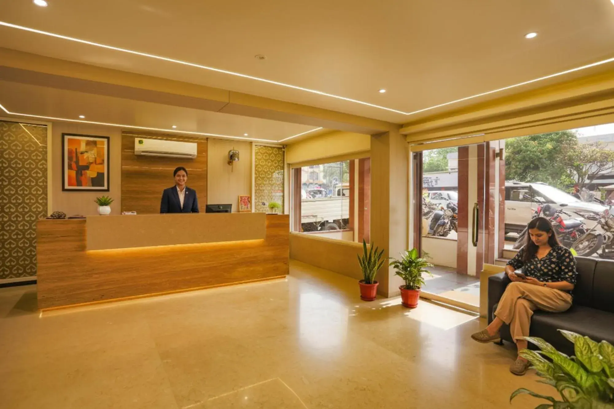 Lobby or reception in FabHotel Surya Lobby or reception in FabHotel Surya