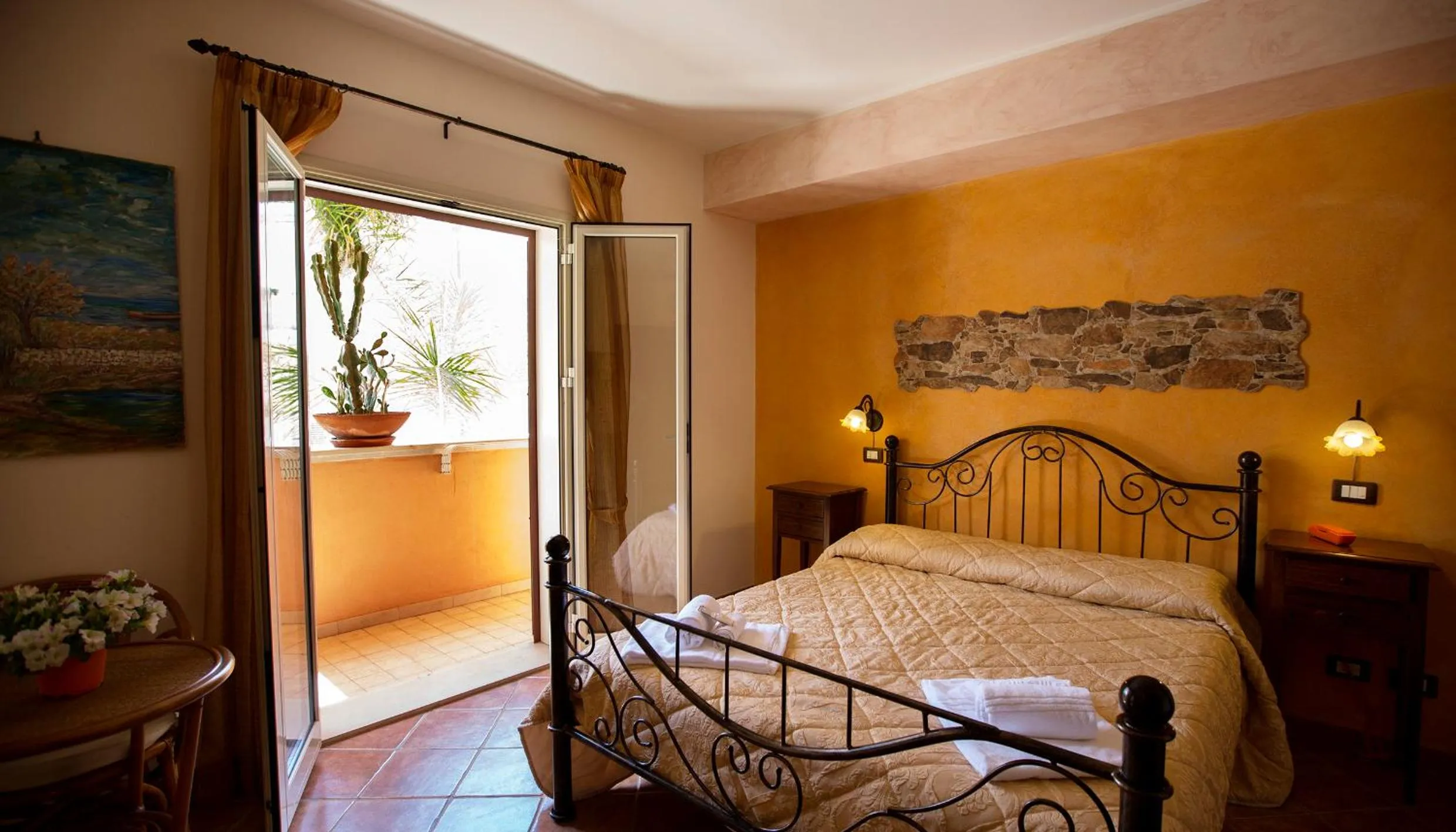 Bed in Sikania Suite