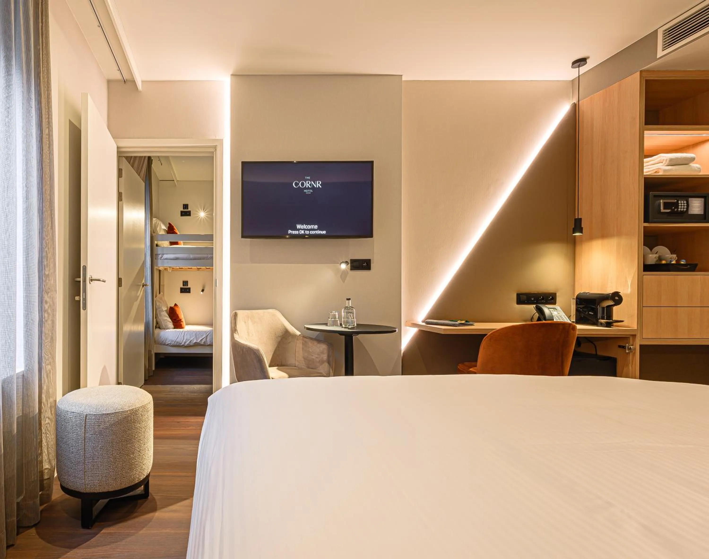 Photo of the whole room, Bed in The CORNR Hotel