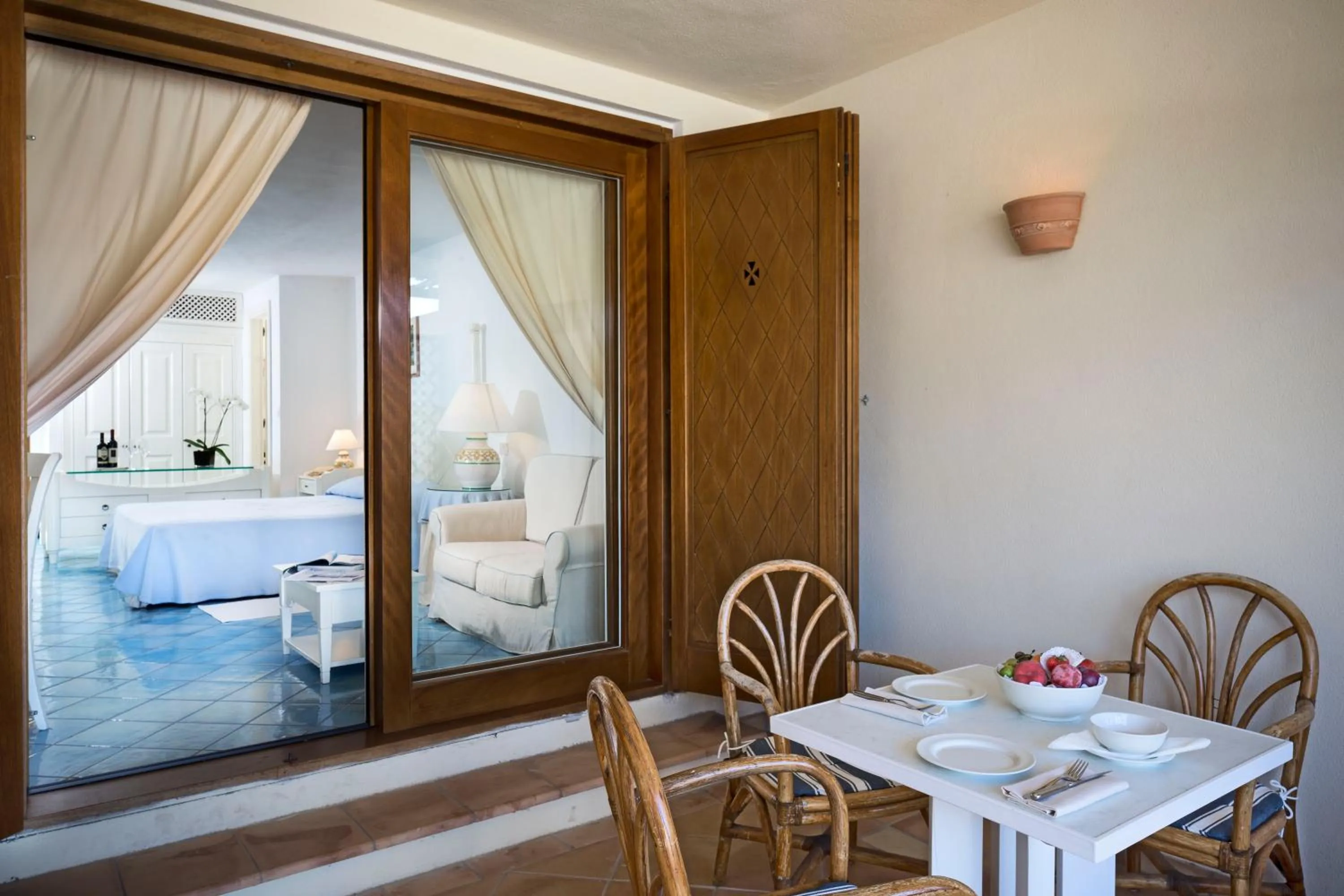 Balcony/Terrace, Bed in Club Hotel Baja Sardinia