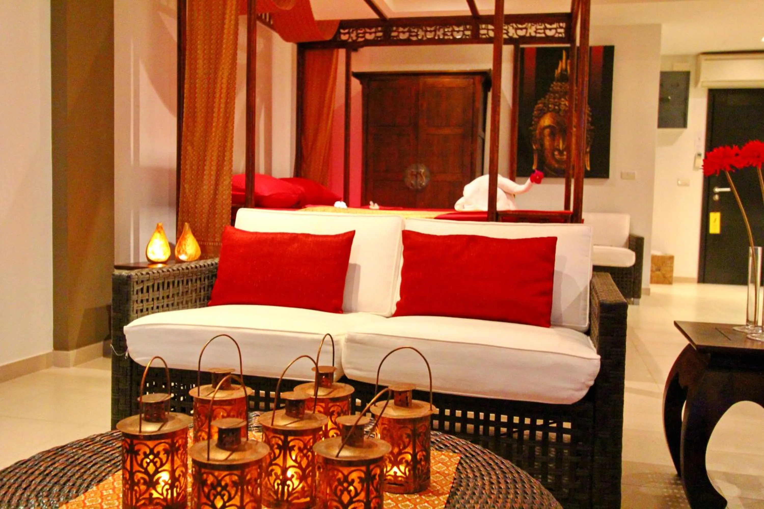 Bed in Shambhala Beach Resort