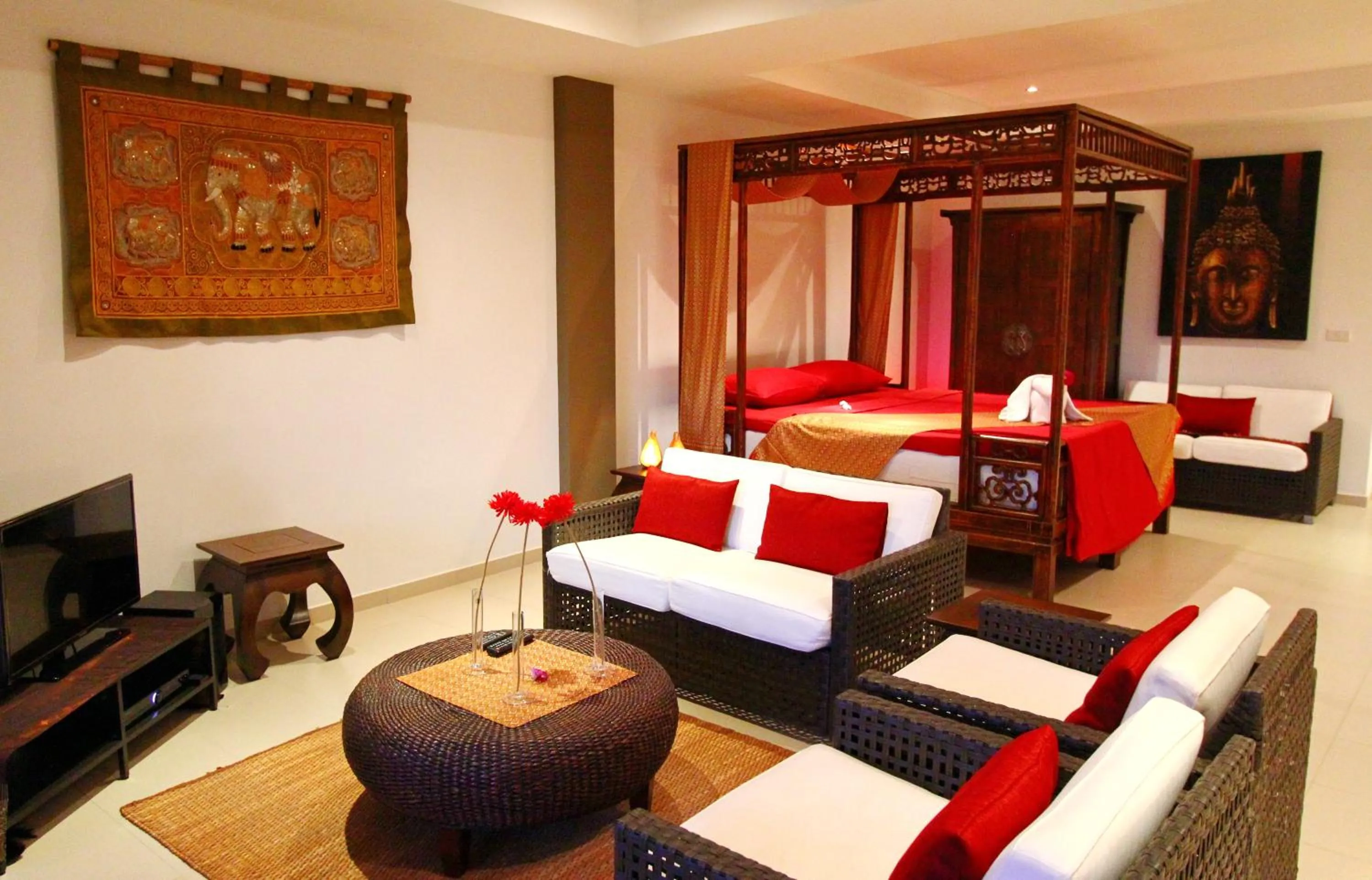 Bed in Shambhala Beach Resort