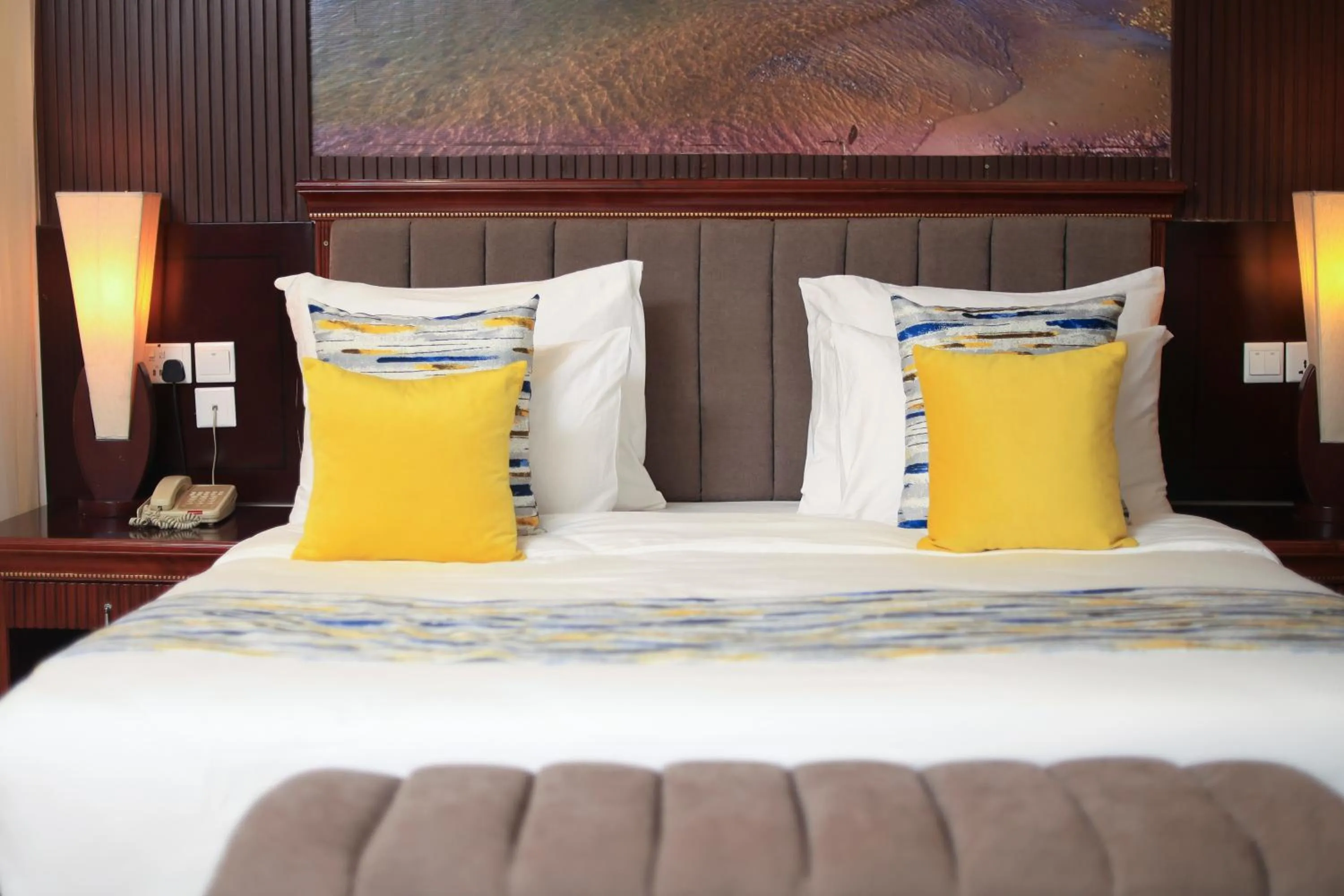 Bed in Royal Suites Hotel-Kampala