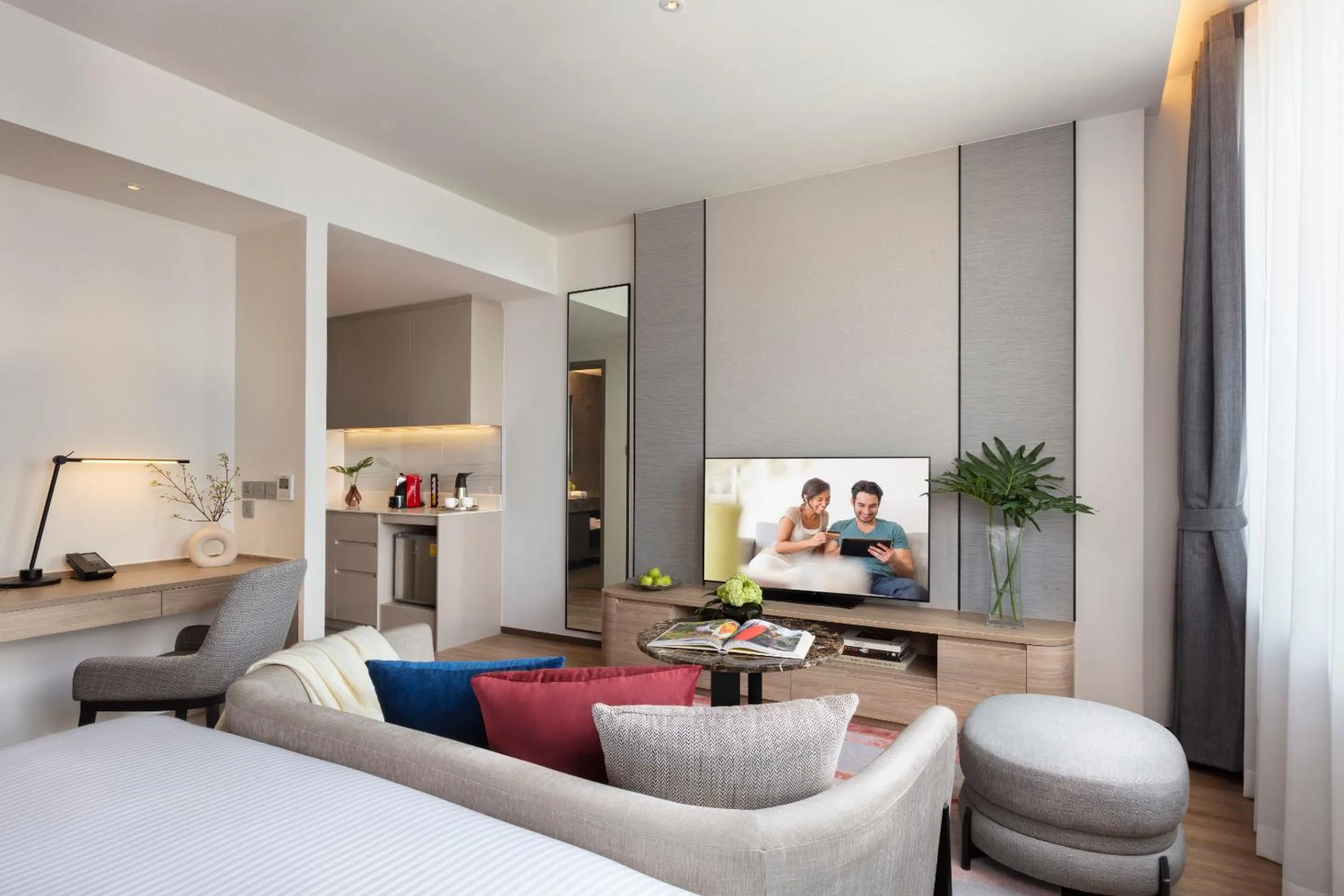 TV and multimedia, Bed in Ascott Embassy Sathorn Bangkok