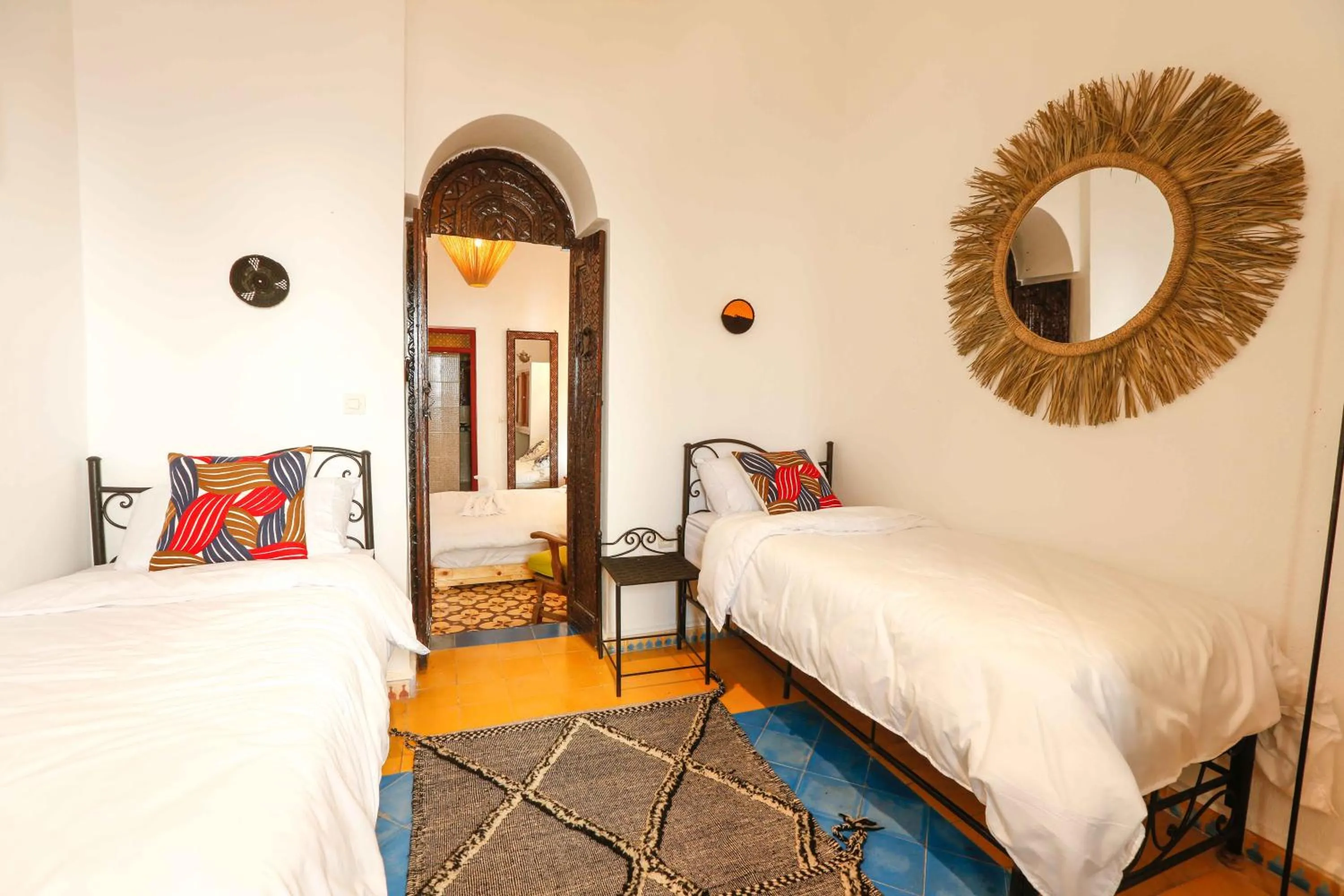 Bed in Luxury Riad Mounia