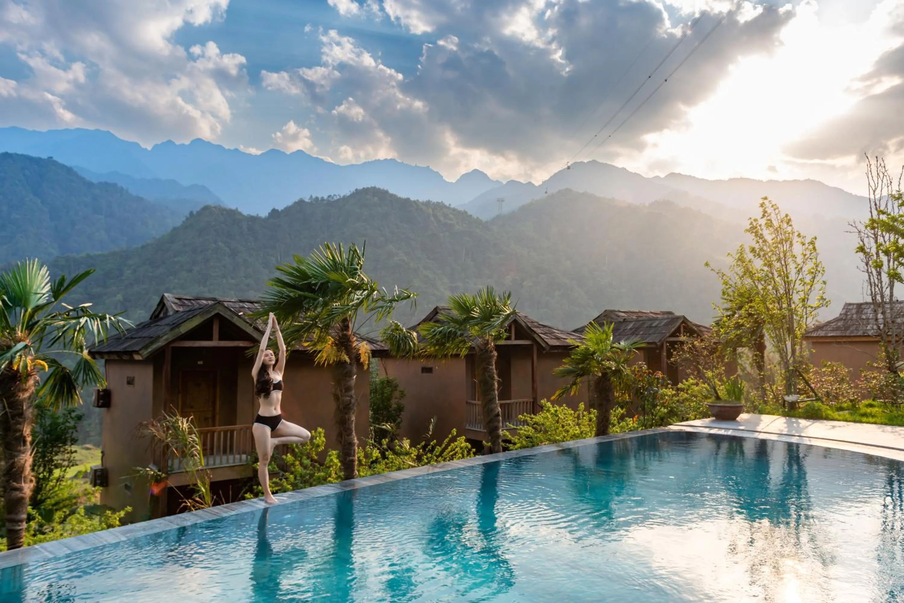 Pool view in Sin Chai Ecolodge
