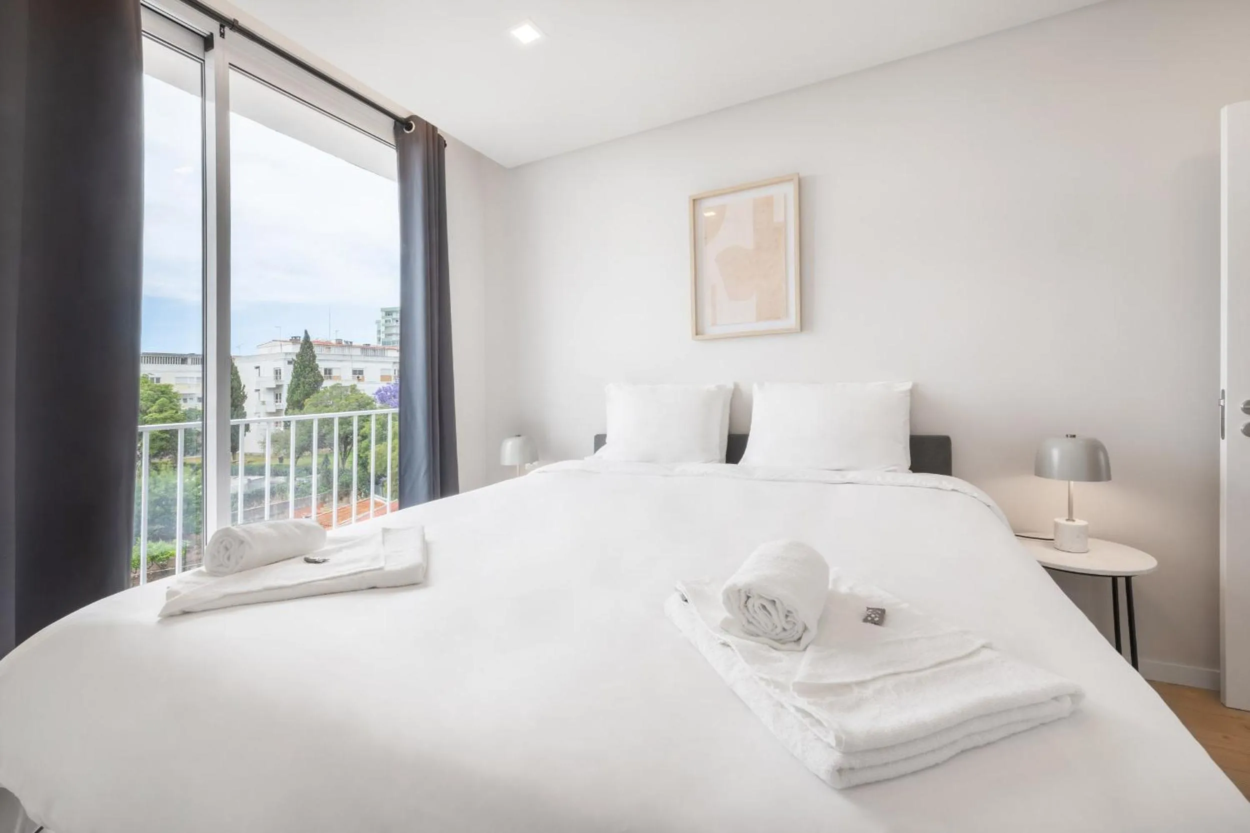 Bedroom, Bed in Ocean Apartment by Olala Homes