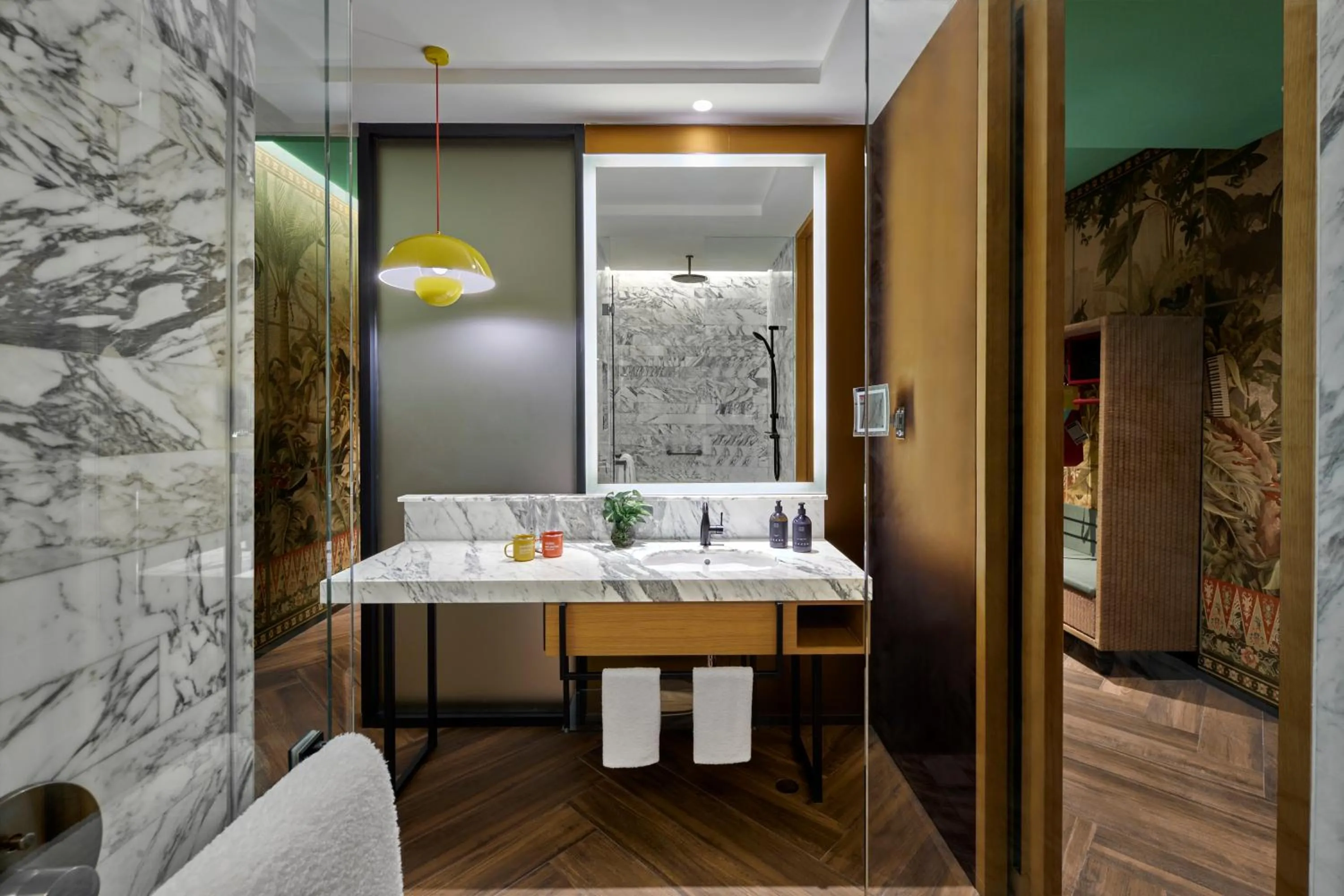 Bathroom, Bed in 25hours Hotel Jakarta The Oddbird