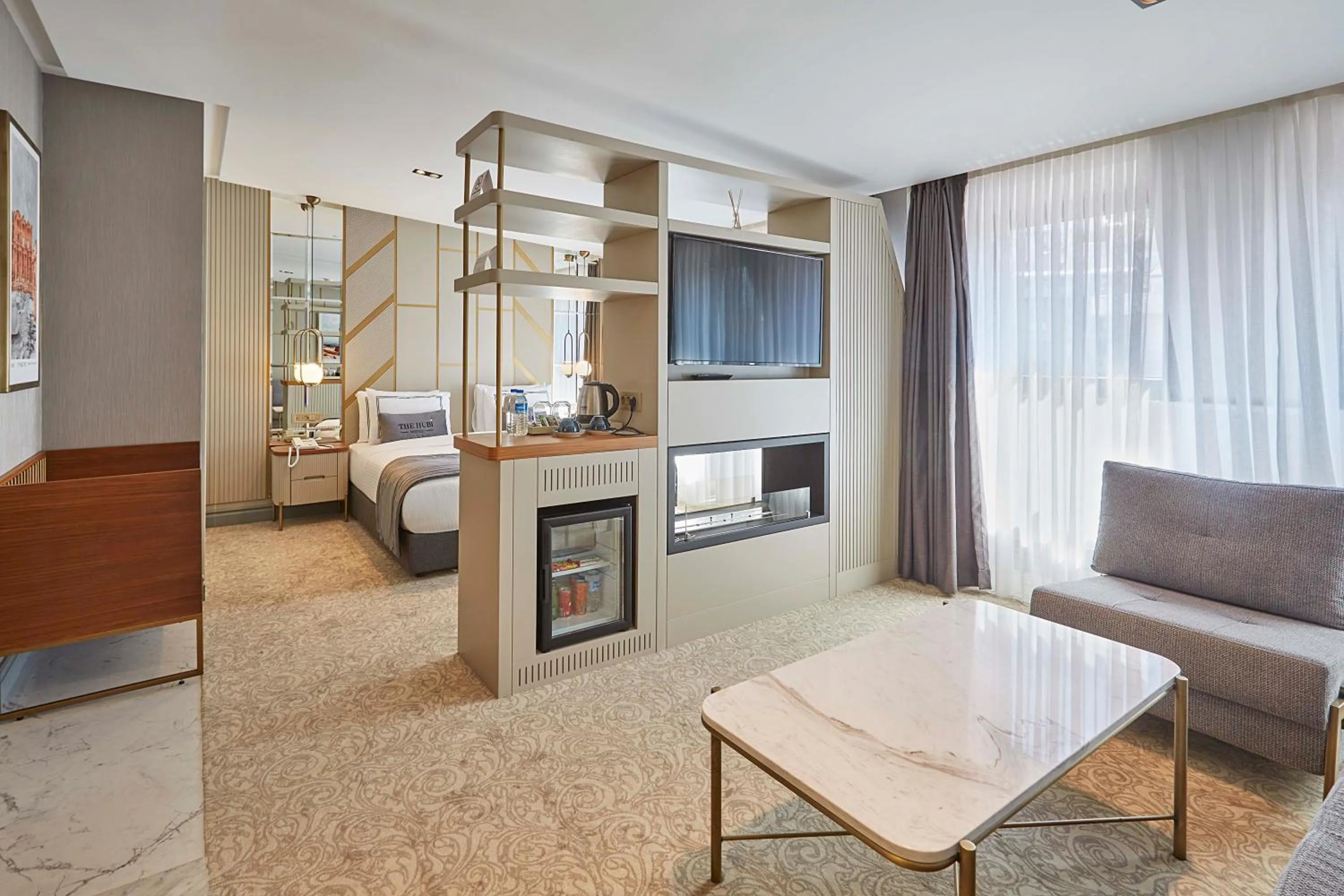 Seating area, Bed in THE HUBİ HOTEL