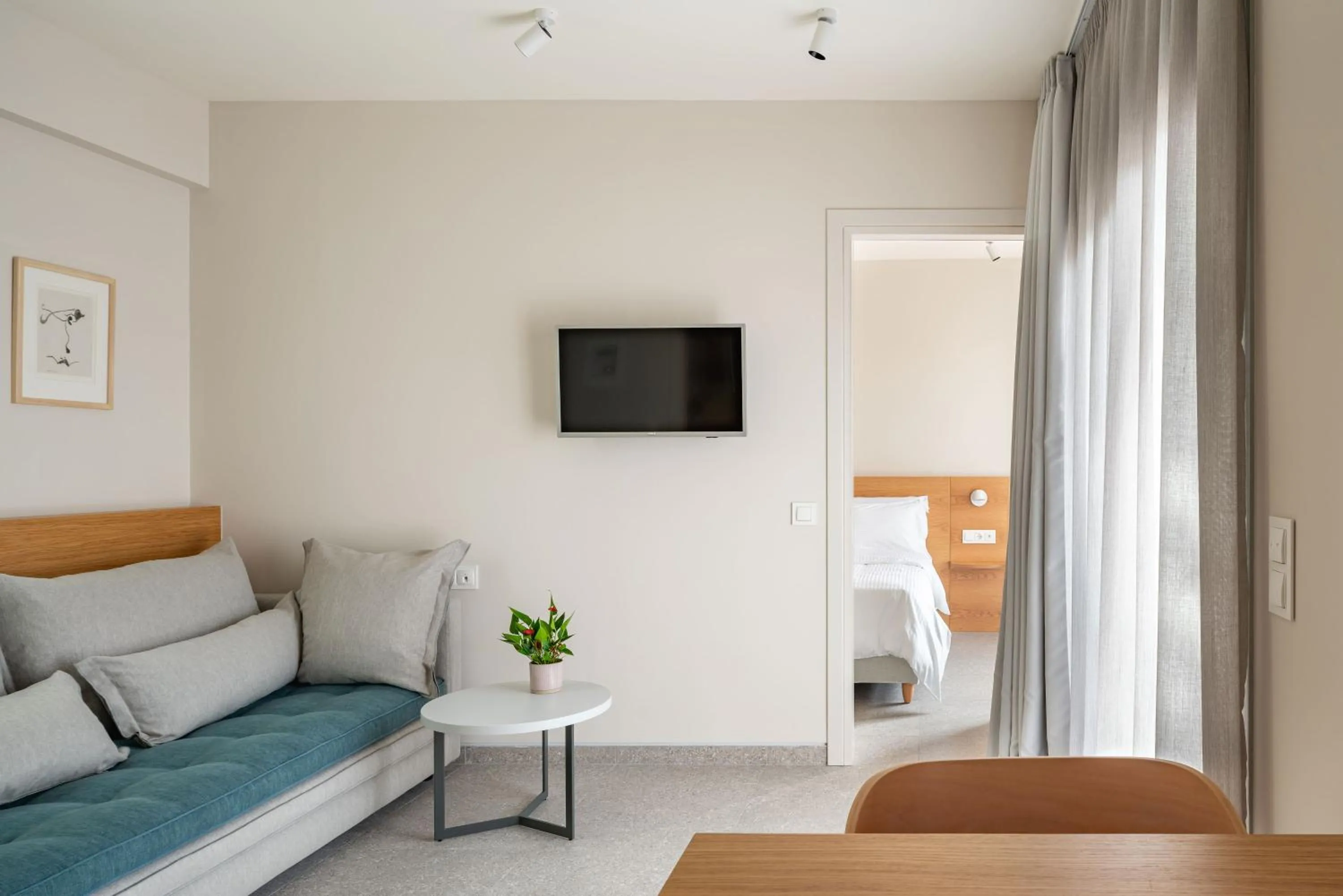 Living room, Bed in Townhouse Lefkada