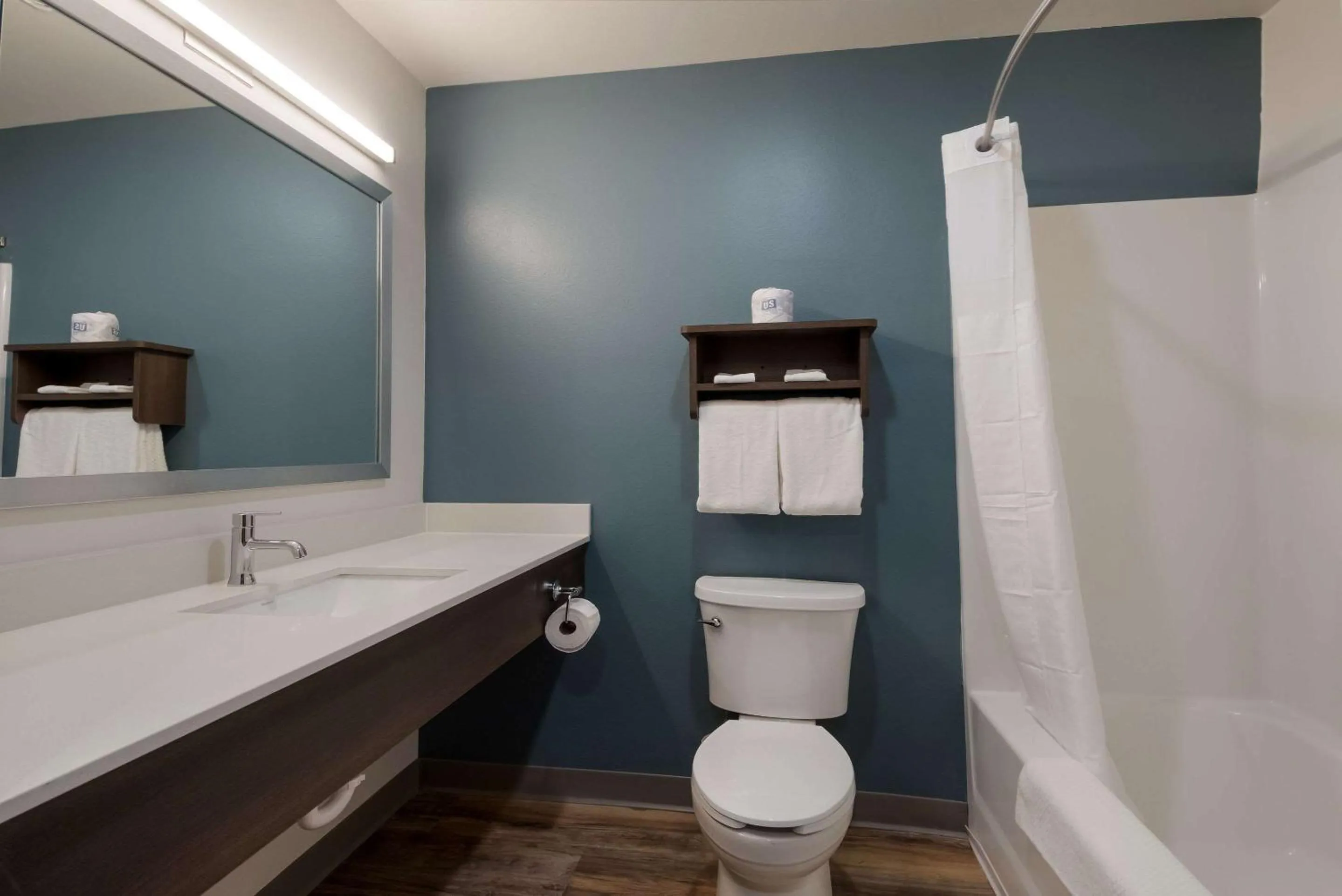 Bathroom in WoodSpring Suites San Antonio UTSA - Medical Center