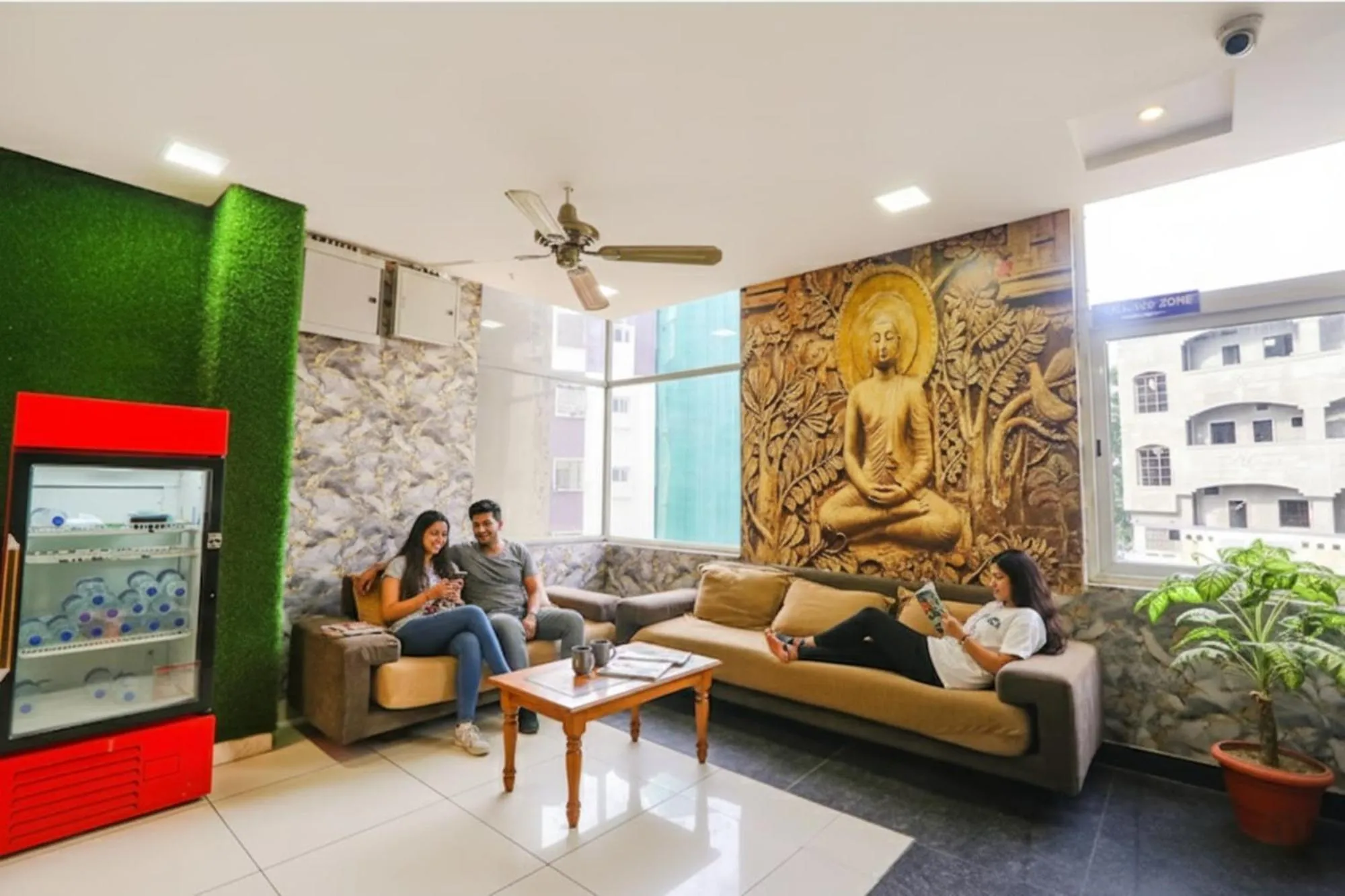 Seating area in FabHotel Galaxy Suites