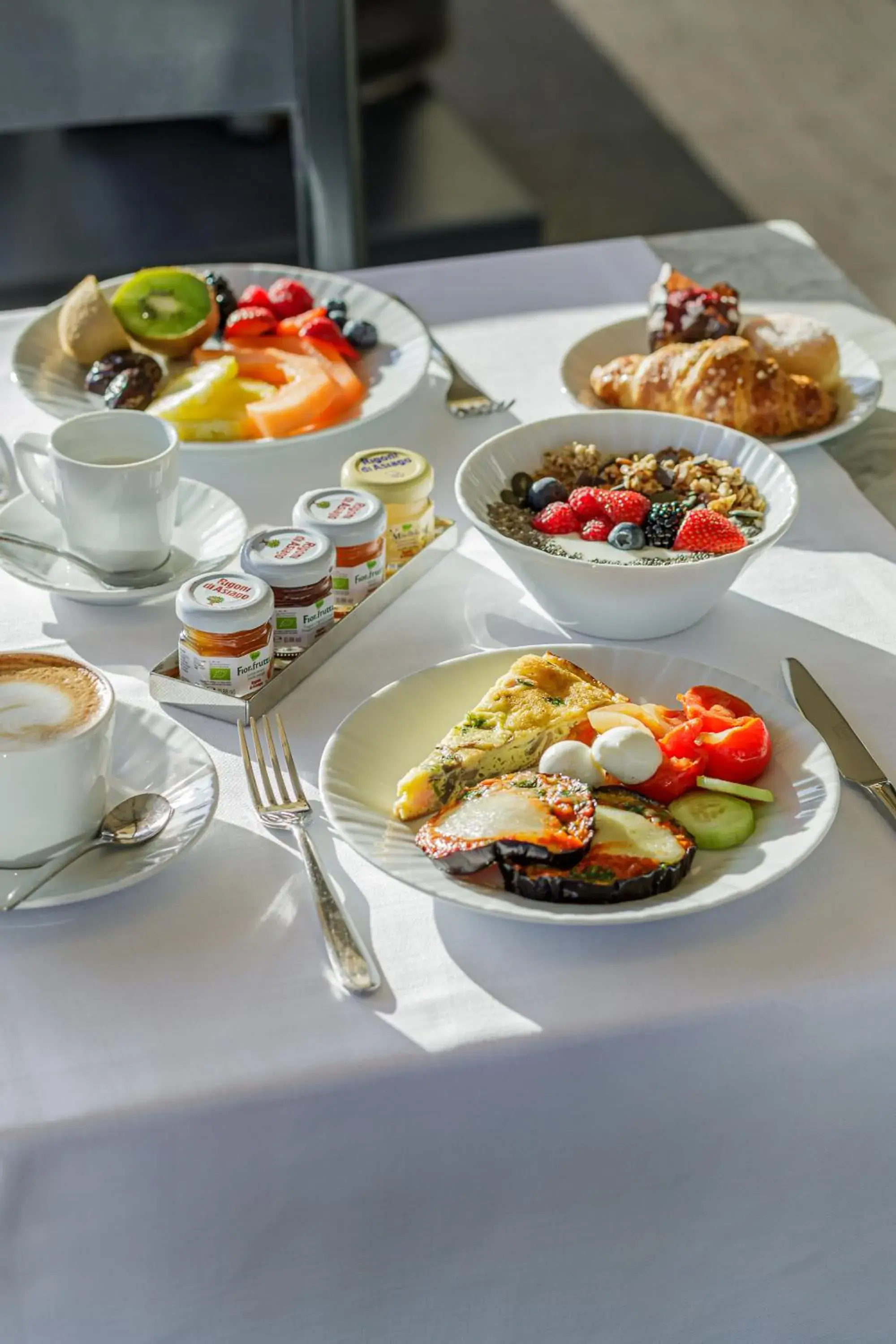 Buffet breakfast in Room Mate Collection Mia, Rome Colosseum Buffet breakfast in Room Mate Collection Mia, Rome Colosseum