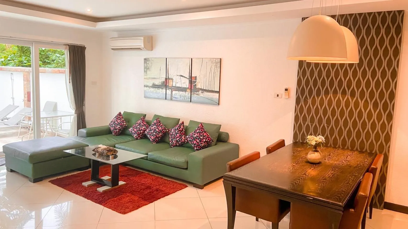 Seating area in Hidden Palm Pool Villas