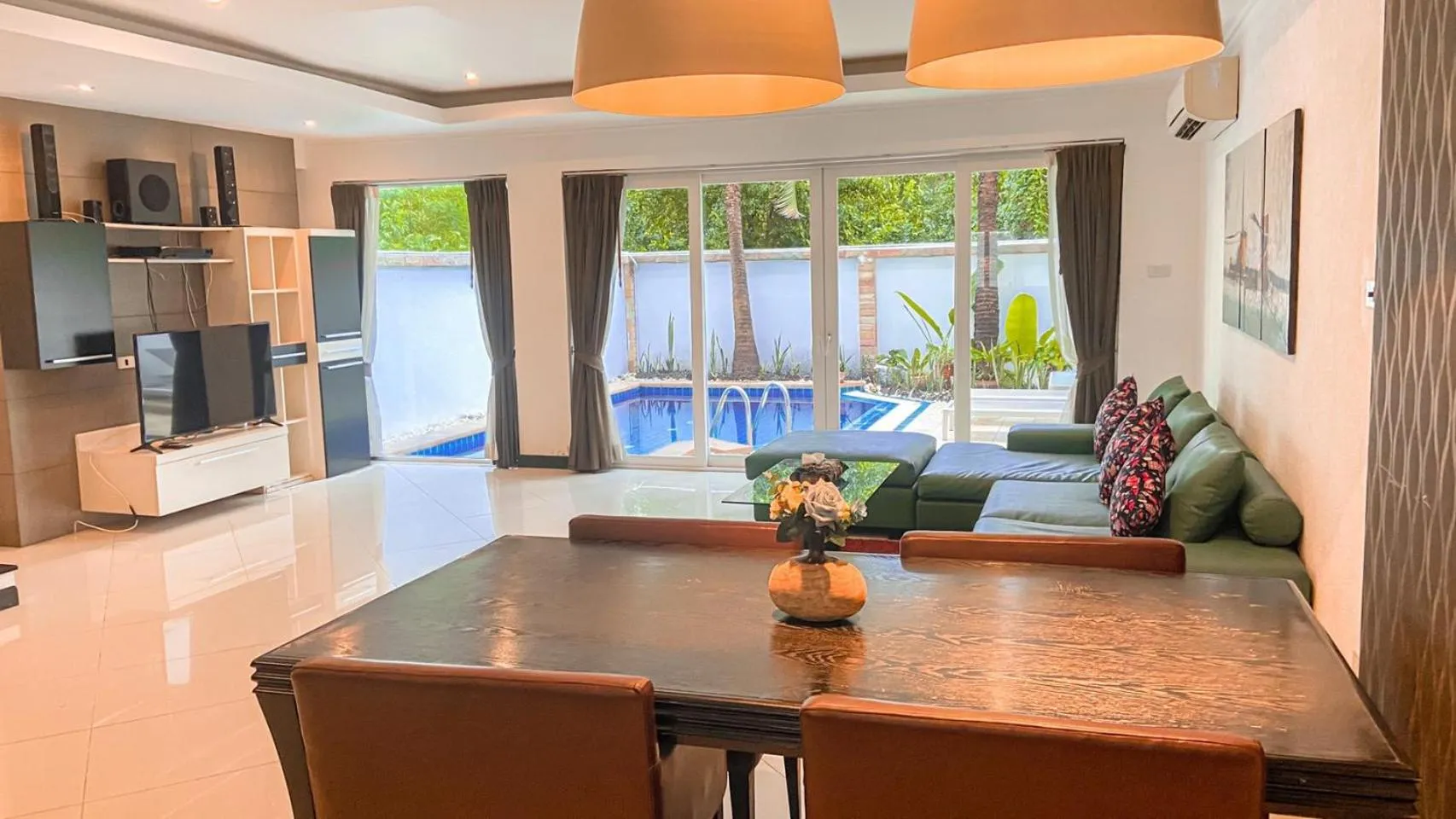Living room in Hidden Palm Pool Villas