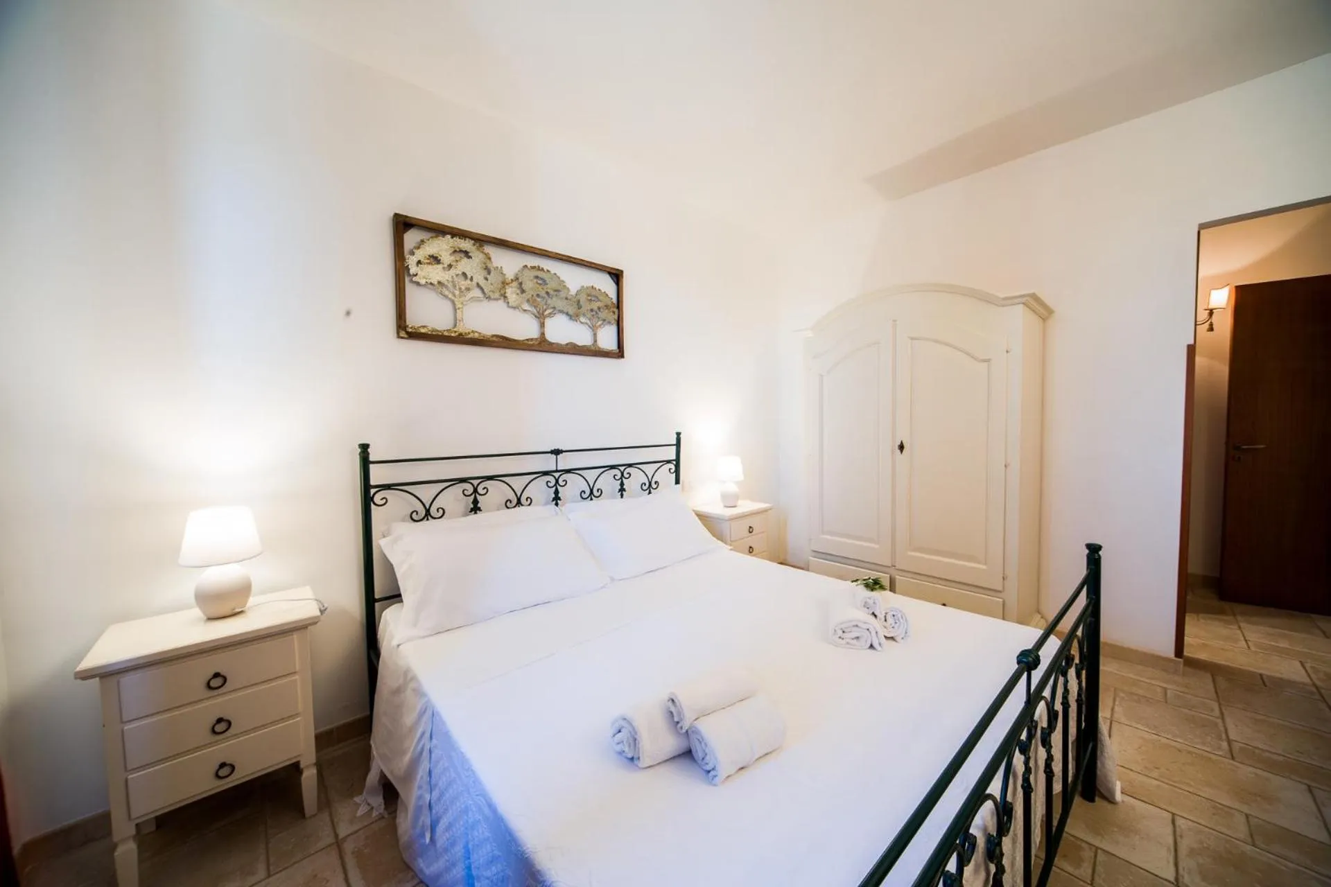 Bed in Trulli Nuova Aia Resort