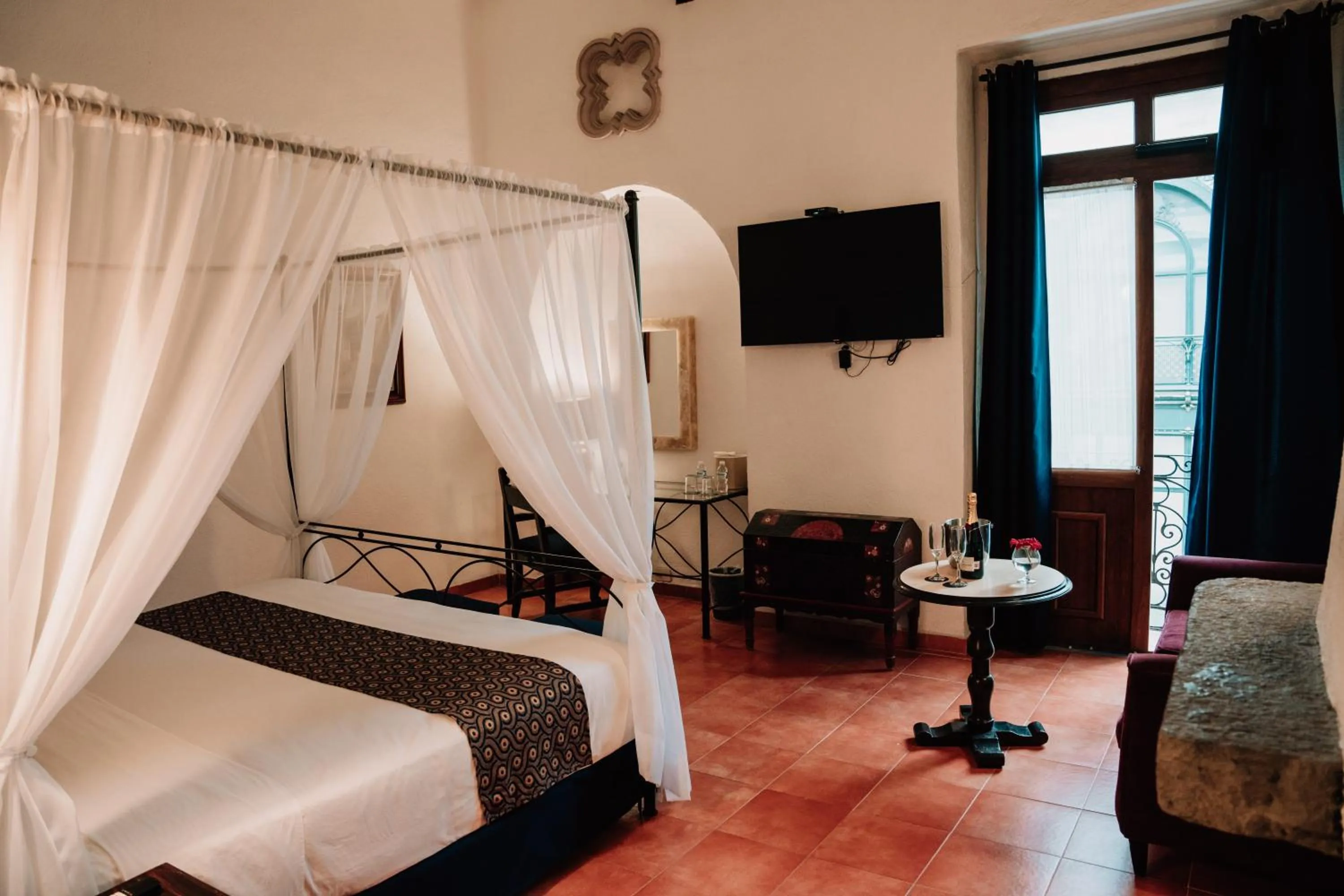 Bed in Hotel San Pedro Puebla