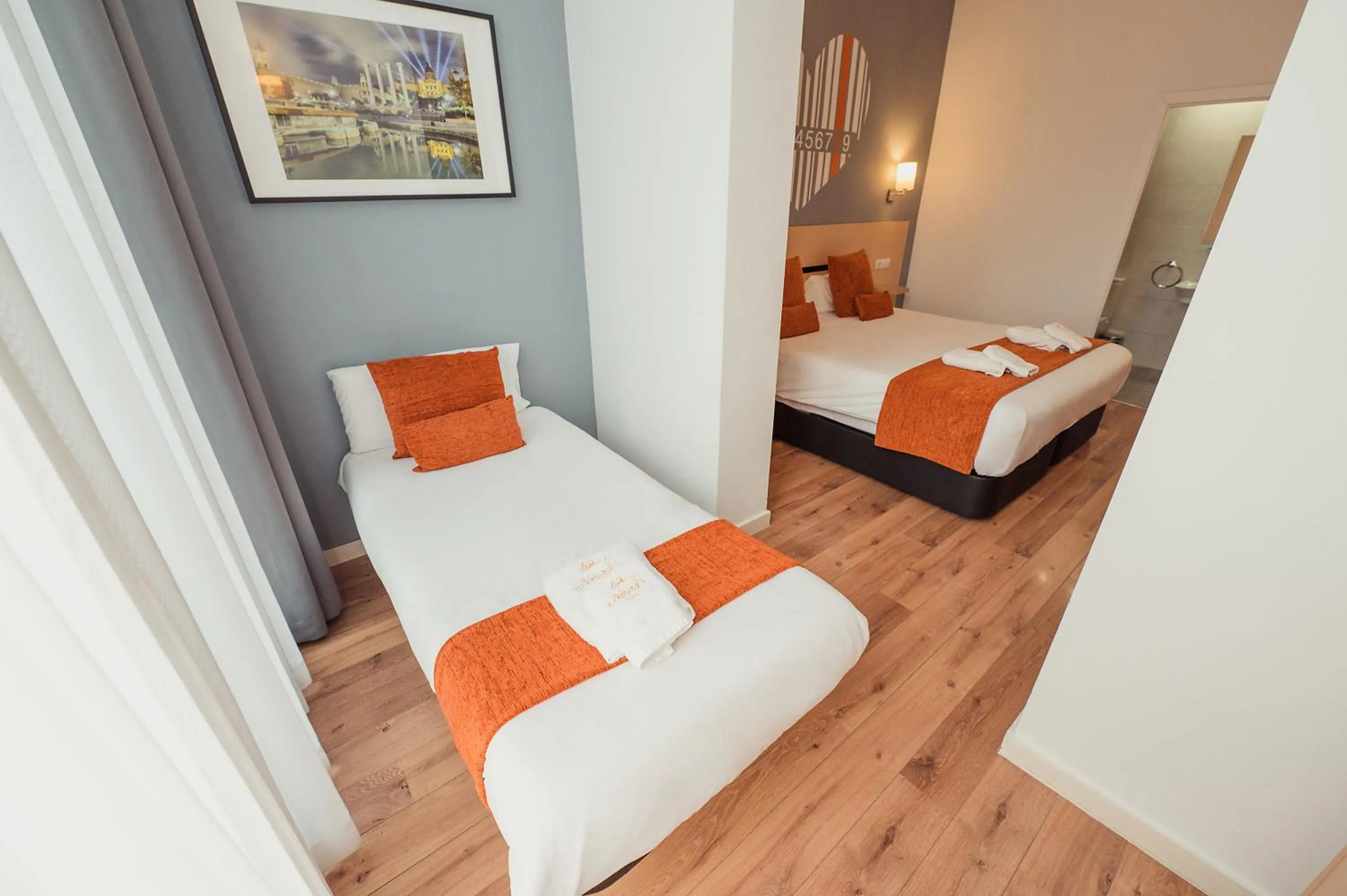 Bed in Hostal Live Natura Barcelona