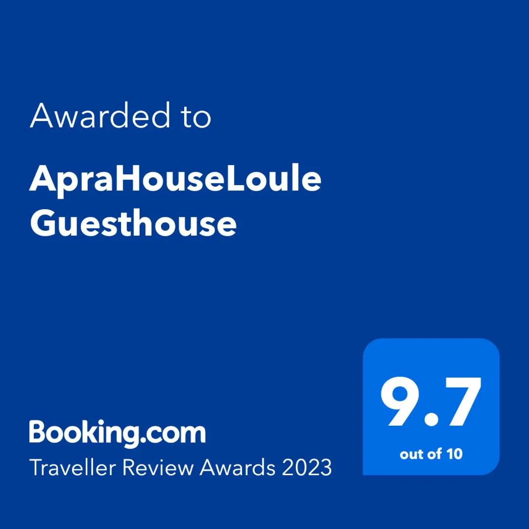 Certificate/Award in ApraHouseLoule Guesthouse