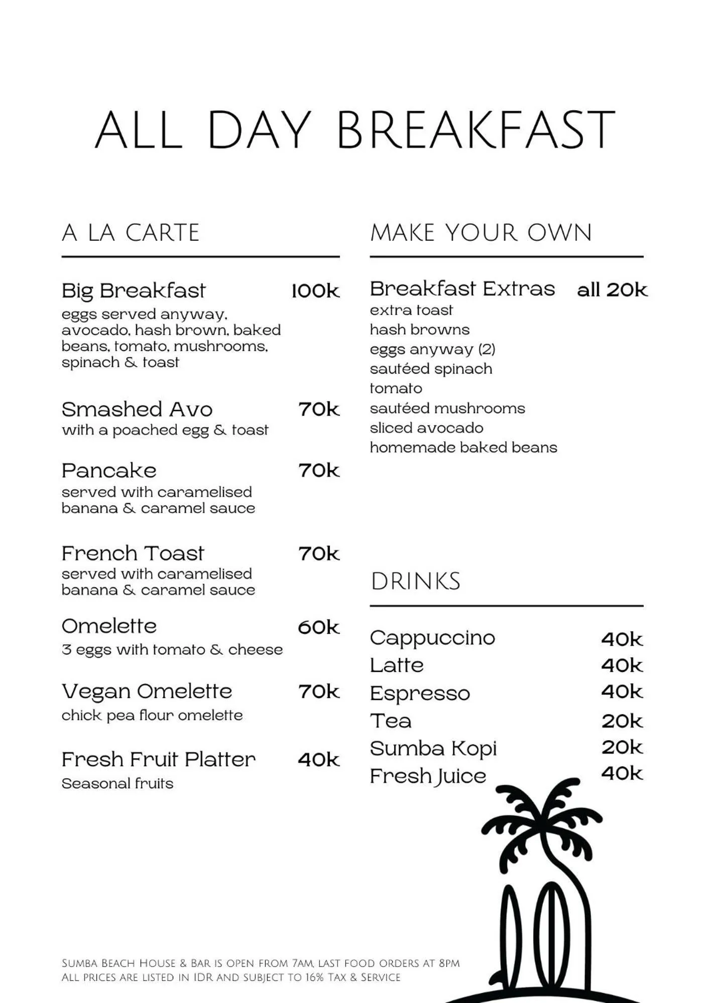 Restaurant/places to eat in Sumba Beach House