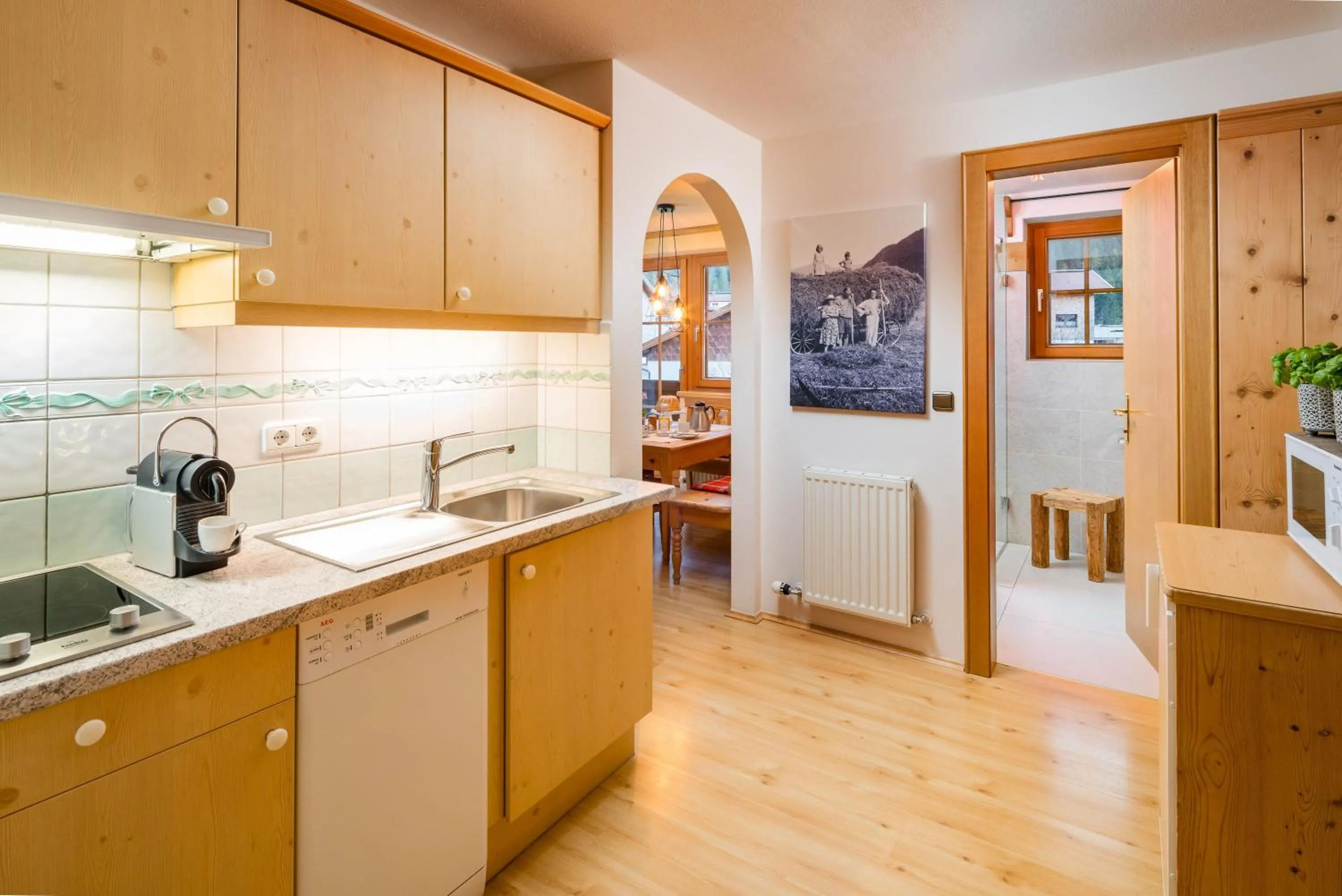 Kitchen or kitchenette in Das Bäckergut am Haldensee