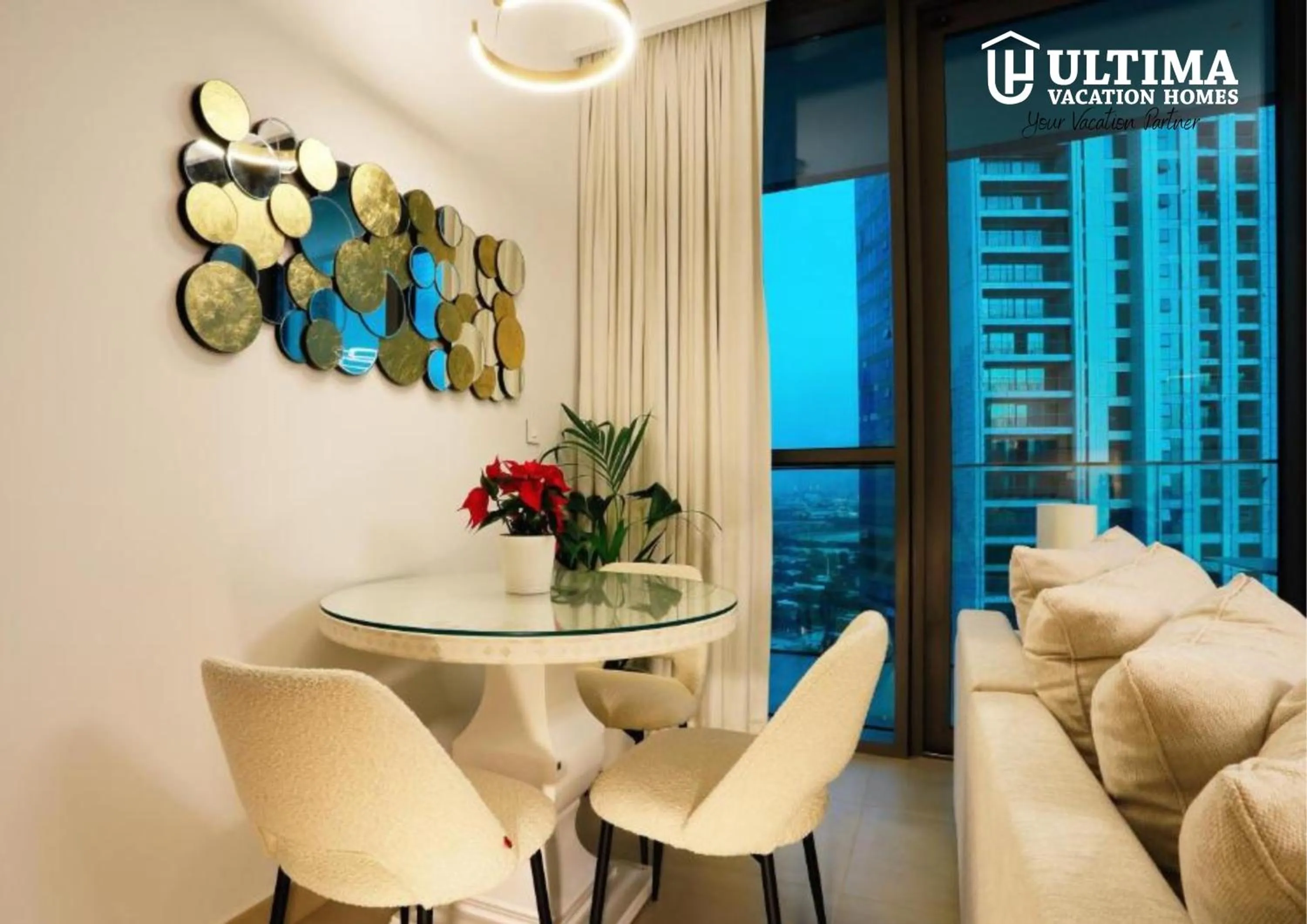 Living room in Elegant Apartment with Direct access to Dubai Mall