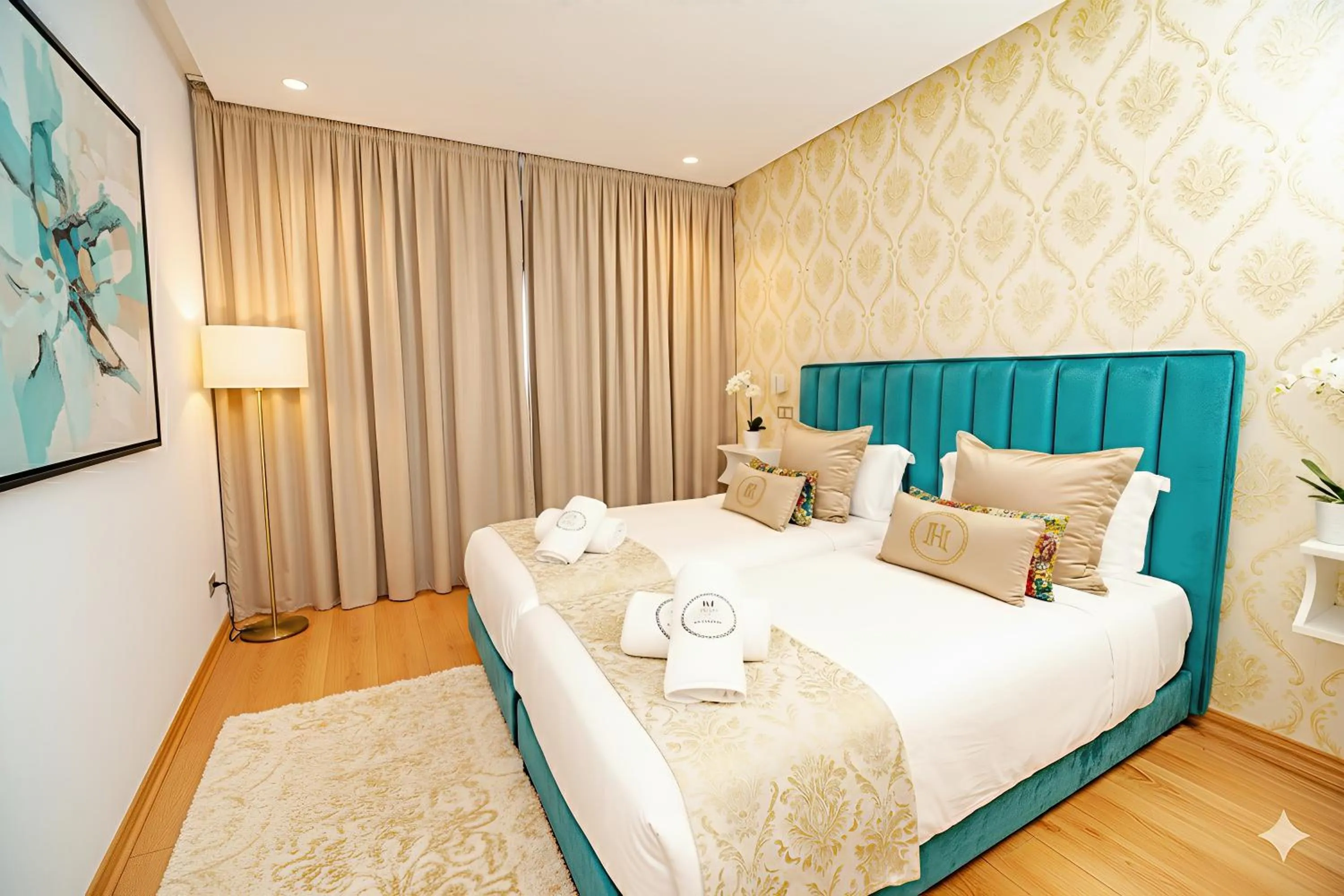 Bedroom, Bed in Family Aparthotel