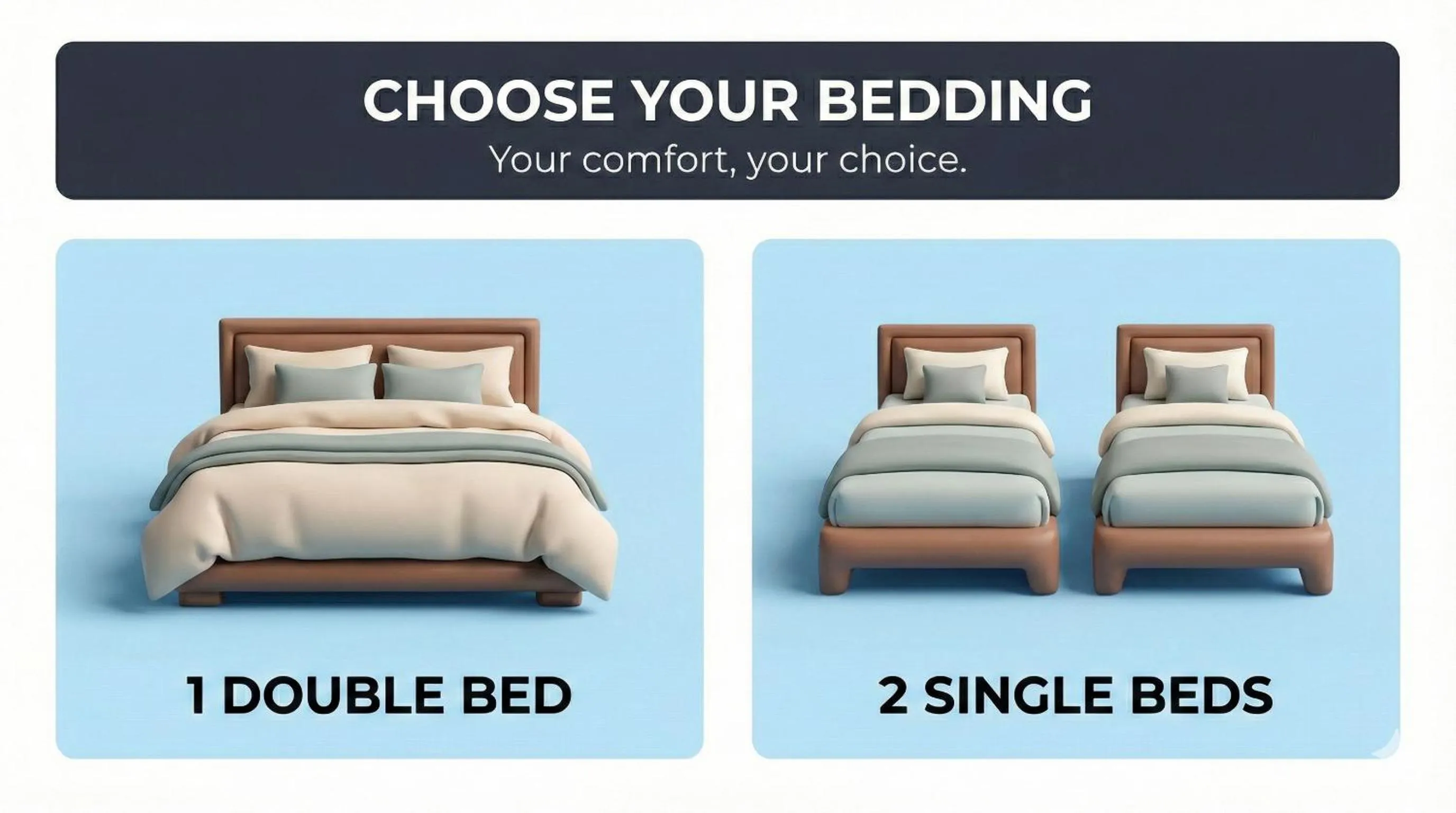 Bed in Family Aparthotel