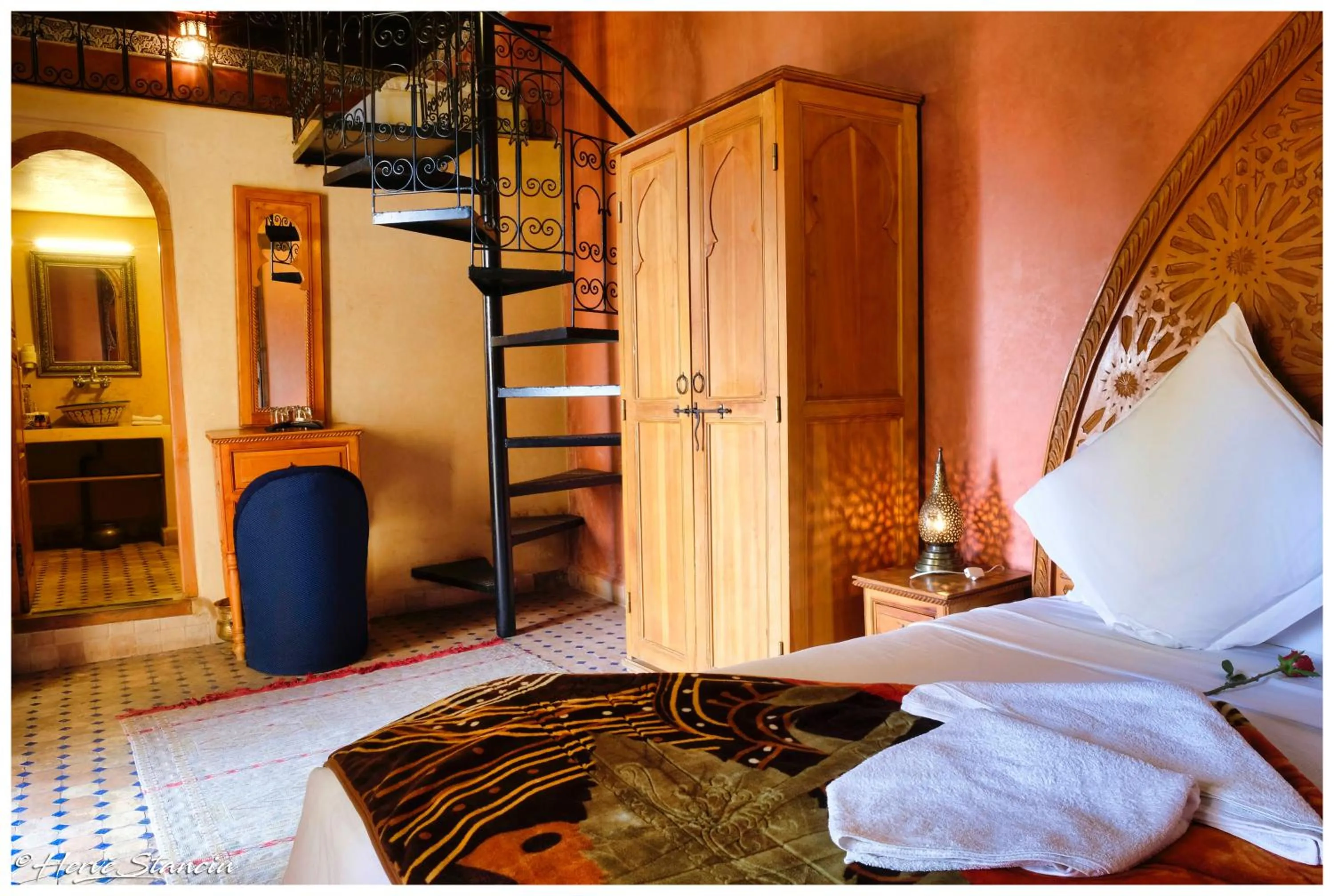 Bed in Riad Layalina Fes