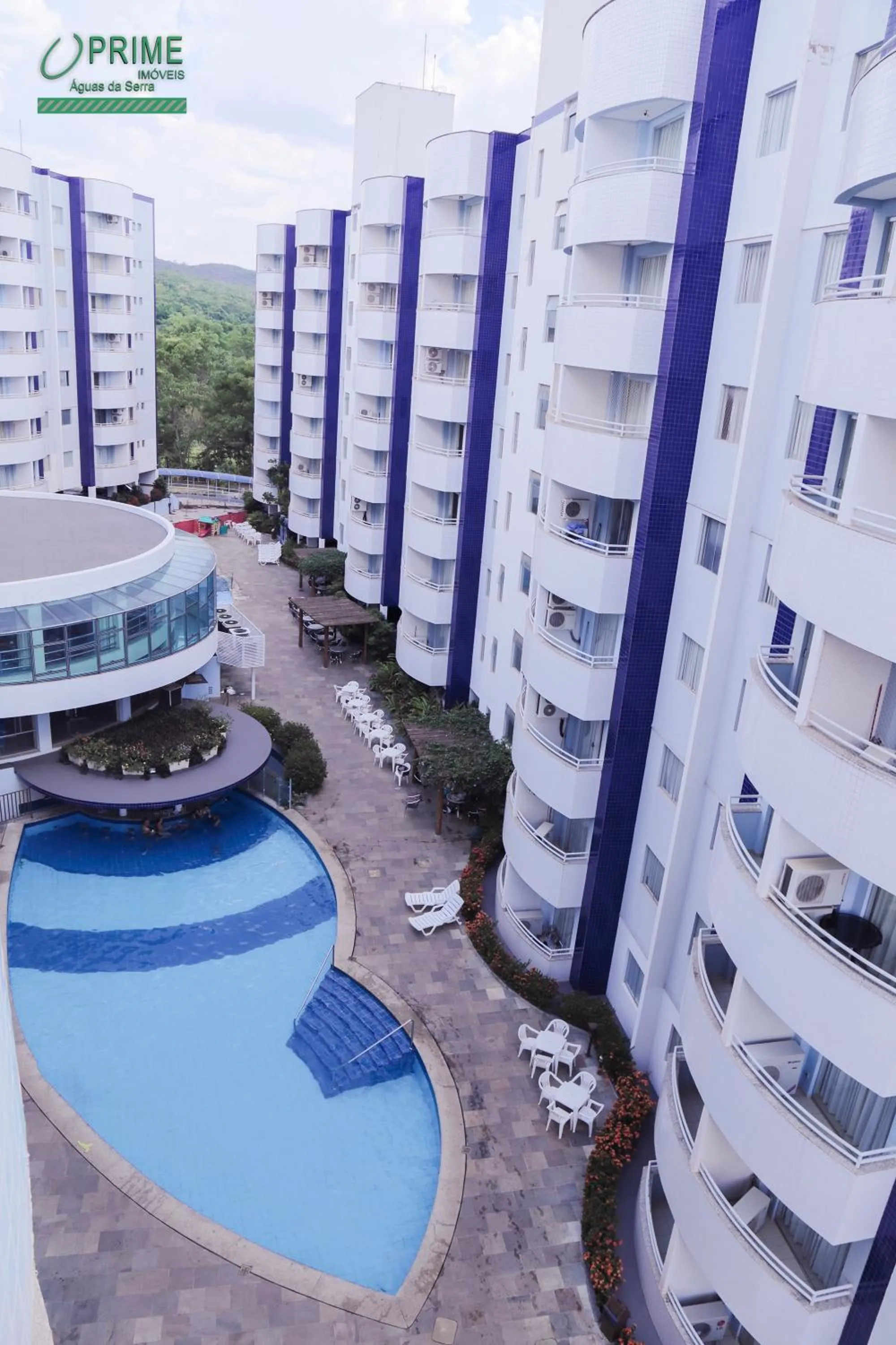 Pool view in Prime Hotel Águas da Serra
