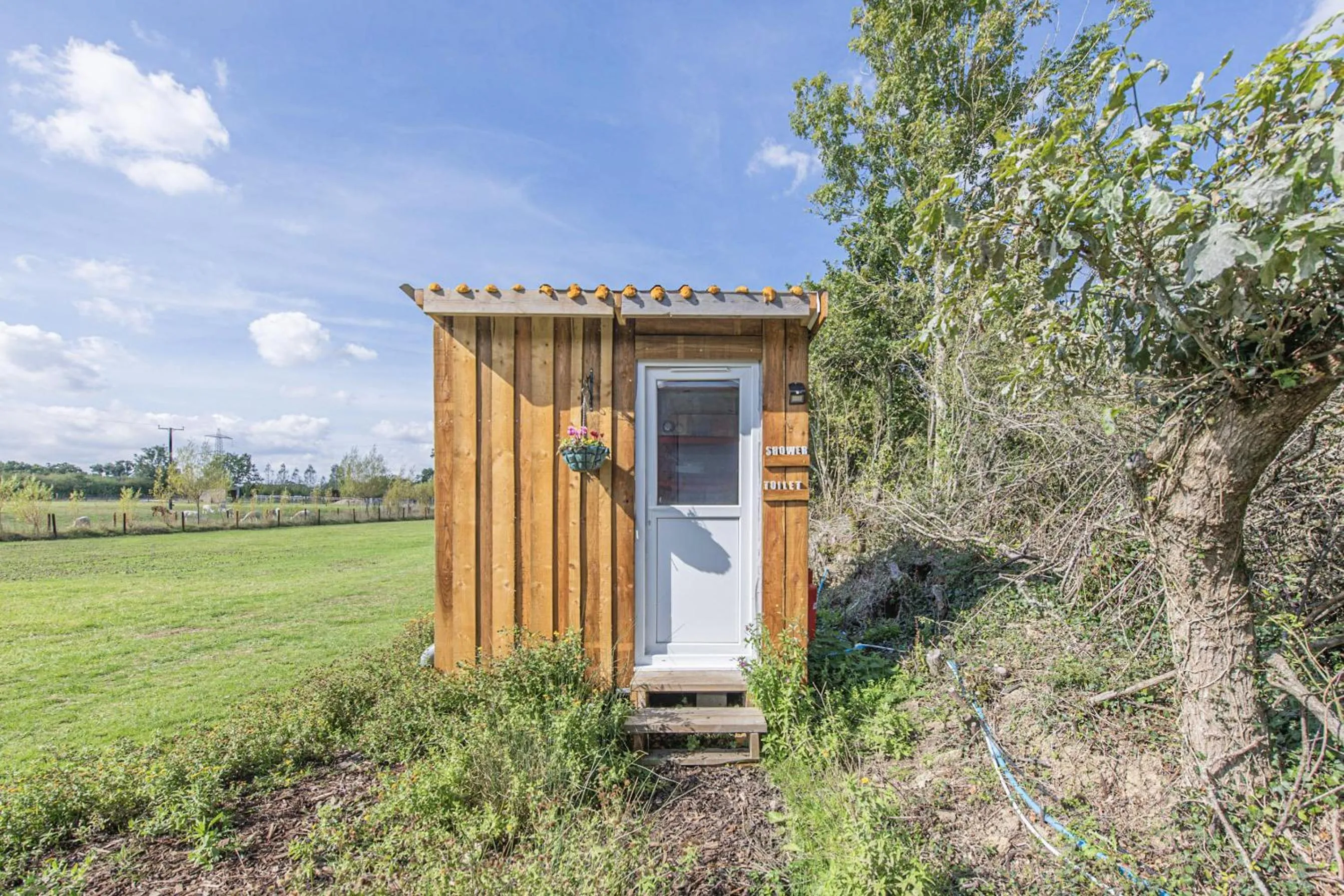 Bathroom in Double Decker Bus on an Alpaca Farm sleeps 8