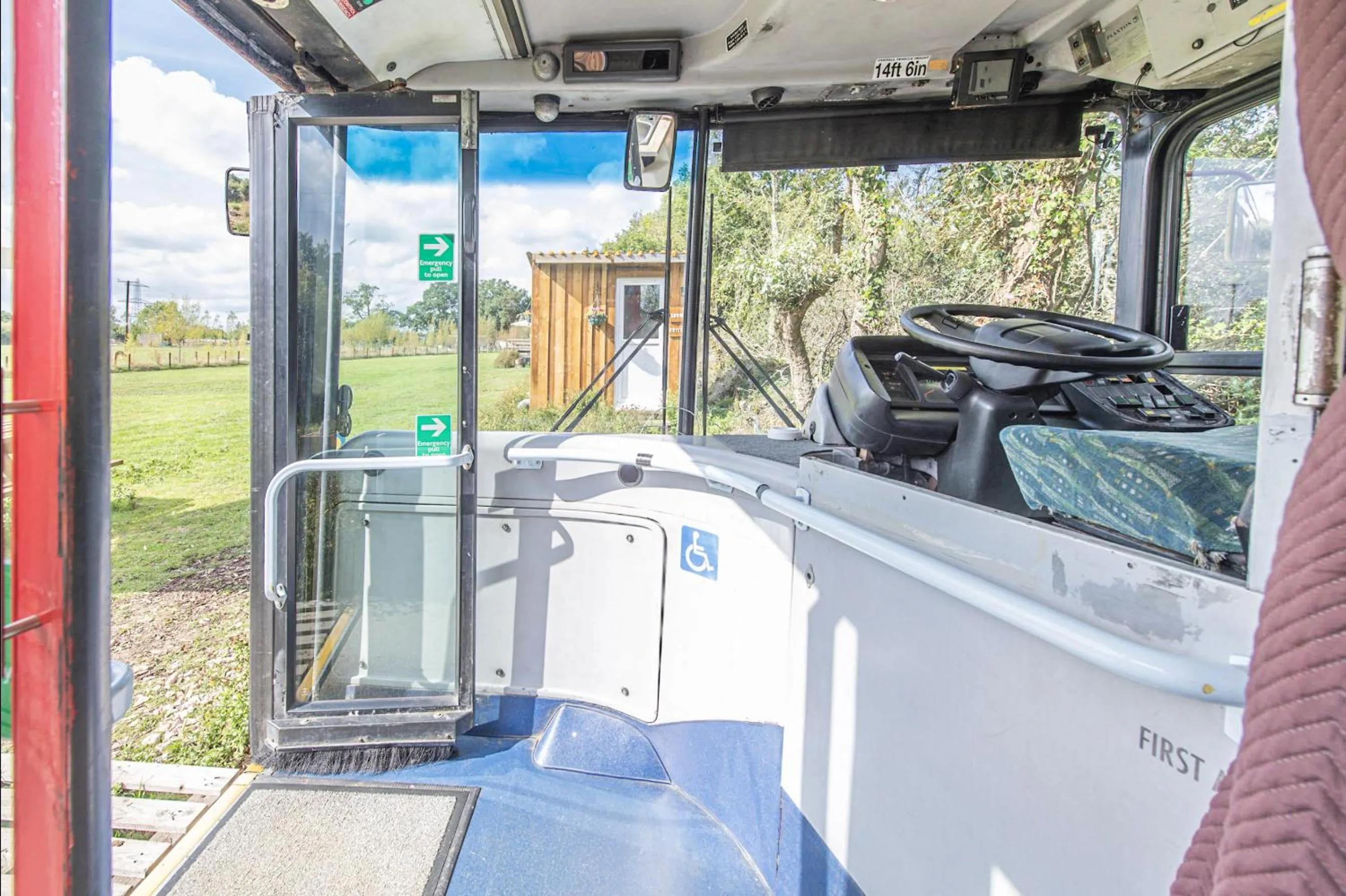 Lobby or reception in Double Decker Bus on an Alpaca Farm sleeps 8
