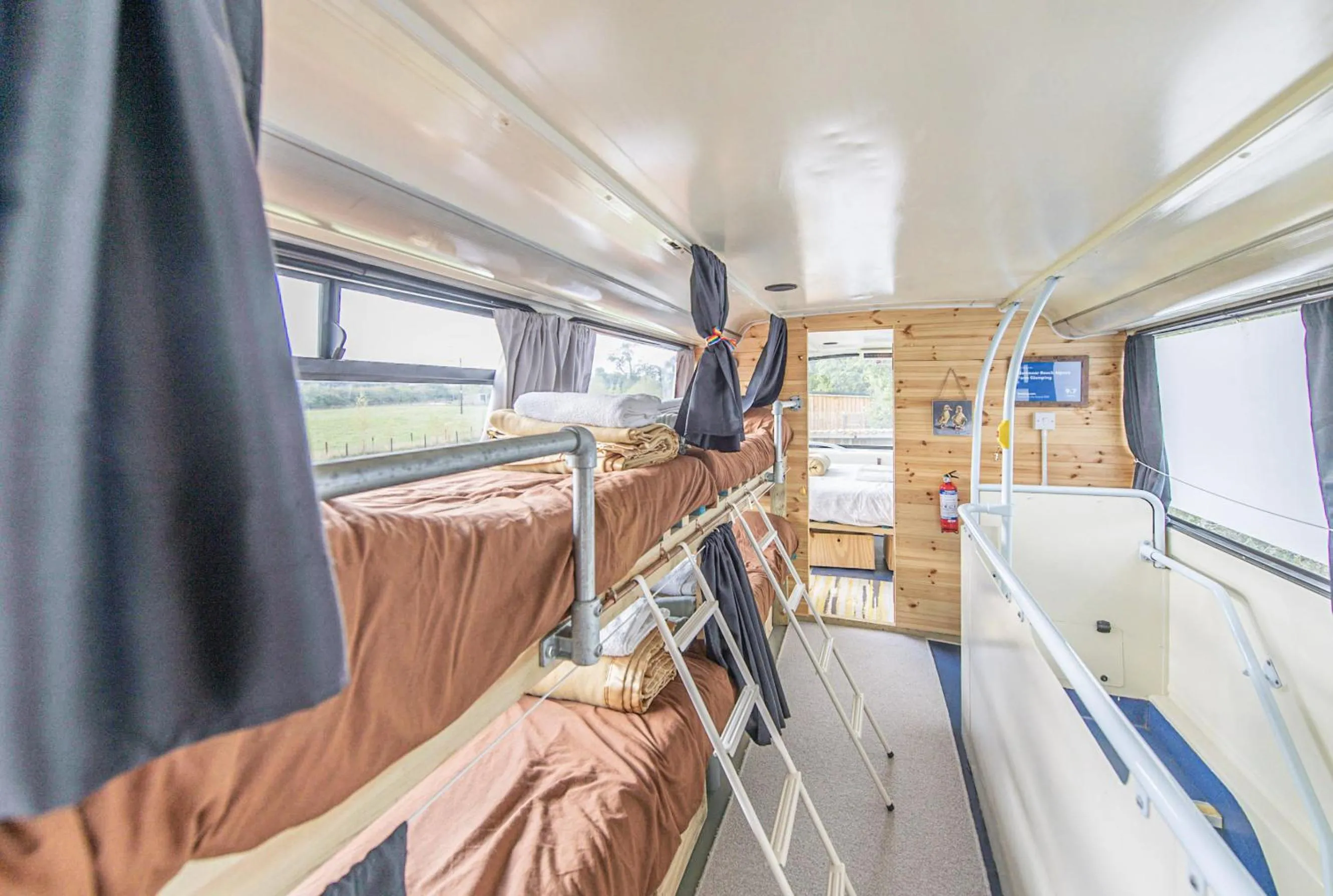 Bedroom in Double Decker Bus on an Alpaca Farm sleeps 8