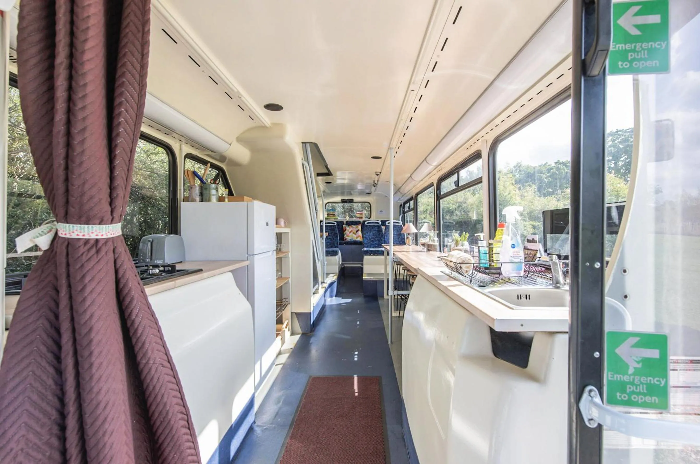 Lobby or reception in Double Decker Bus on an Alpaca Farm sleeps 8