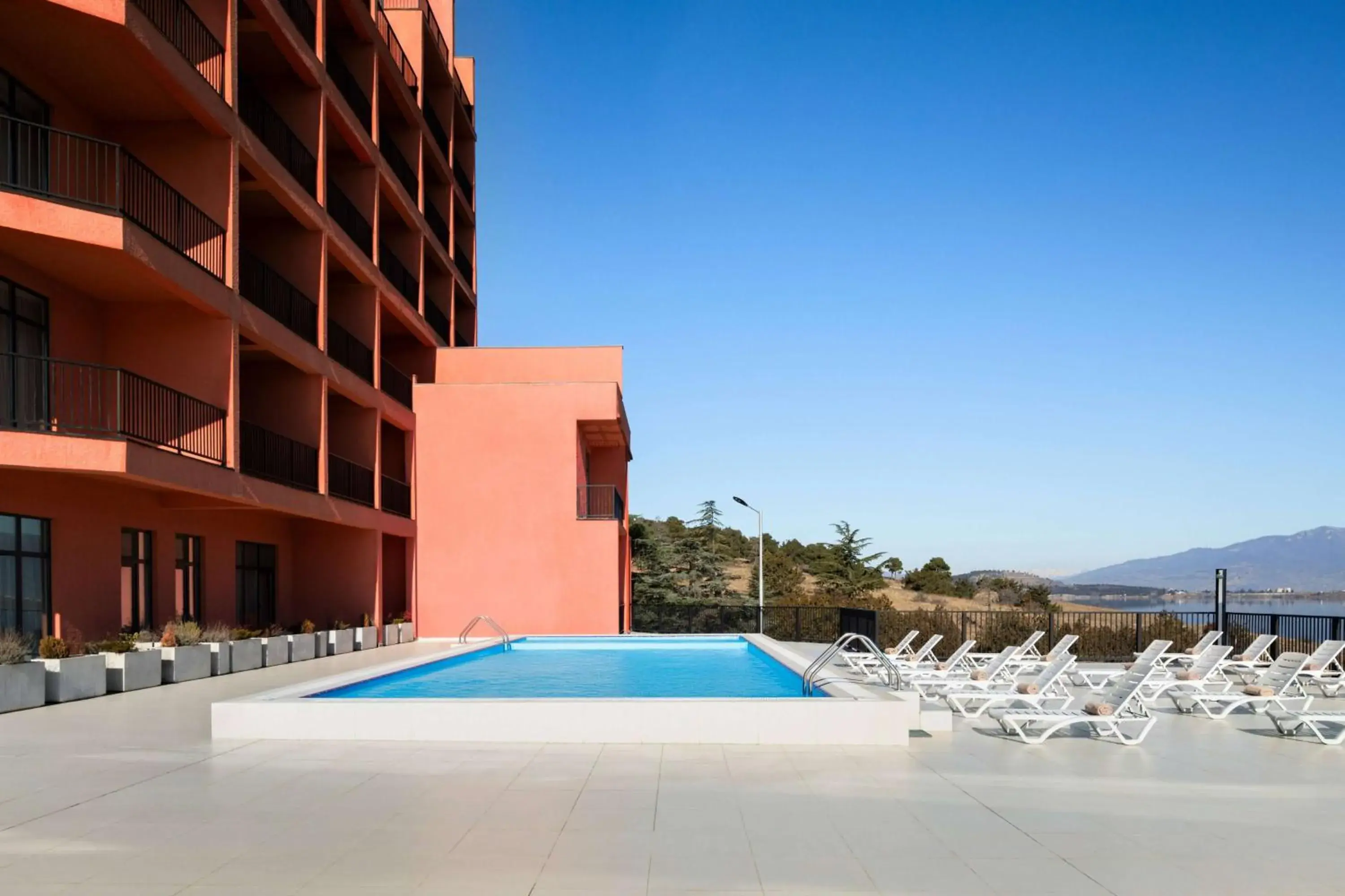 Pool view in GINO Seaside Tbilisi, Trademark Collection by Wyndham Pool view in GINO Seaside Tbilisi, Trademark Collection by Wyndham