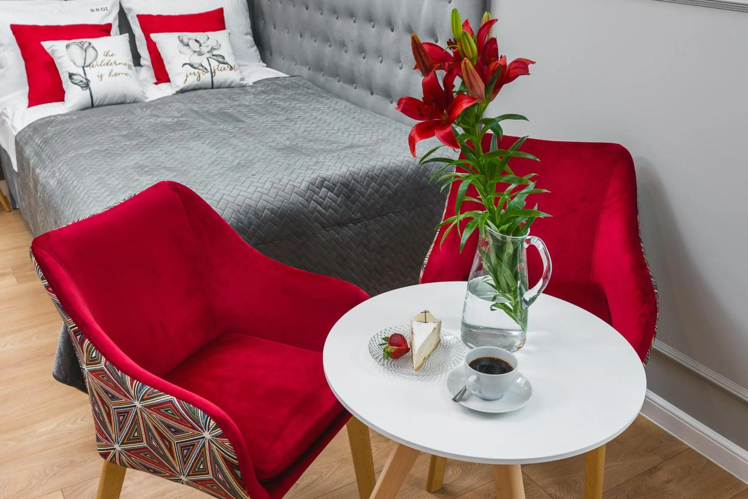 Seating area, Bed in Saint Florian's Suites - Old Town Luxury Apartments - by Upstairs